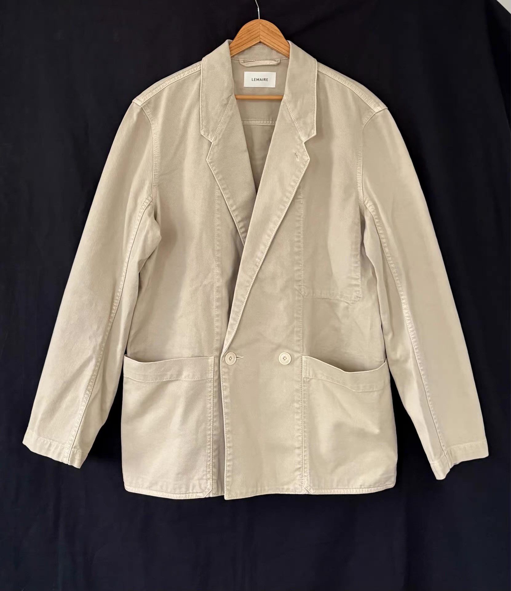 Lemaire Lemaire Unisex Oatmeal Snowflake Denim Blazer Ｑ21 Size 46R - 1 Thumbnail