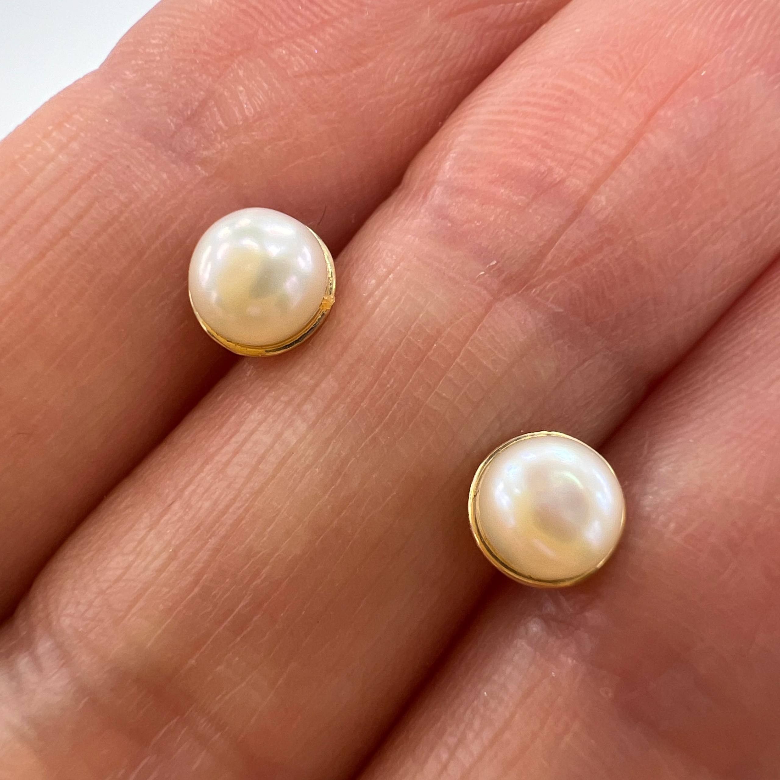 Other 14K Gold Pearl Chain Necklace Stud Earrings Set Italy 2.6g Size ONE SIZE - 5 Thumbnail