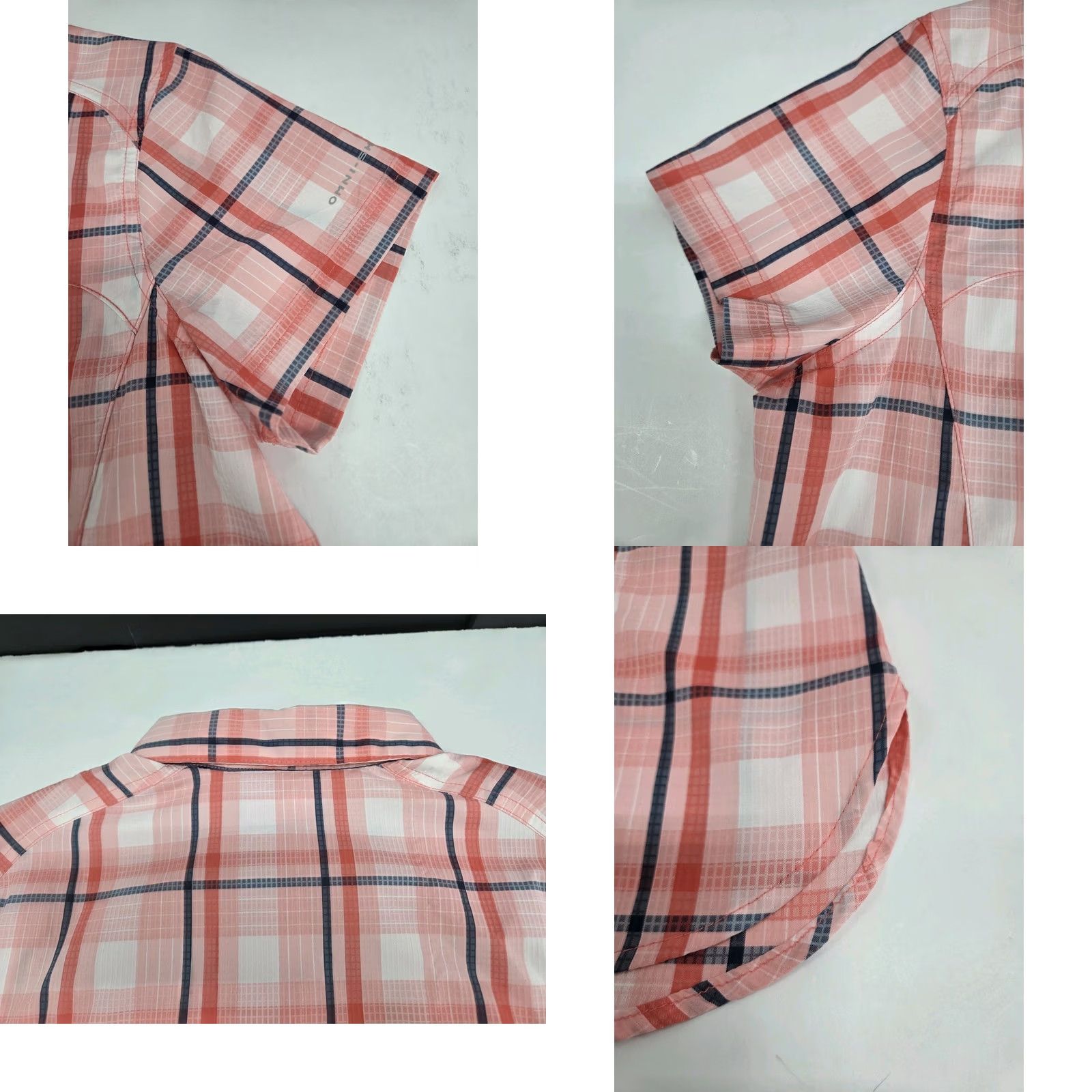 Vintage Columbia Womens Short Sleeve Button-Up Omni-Shade Plaid Shirt L Pink/Blue Pocket Casual, Travel, Workwear Shirt Womens Folds: N/A Size L / US 10 / IT 46 - 8 Thumbnail