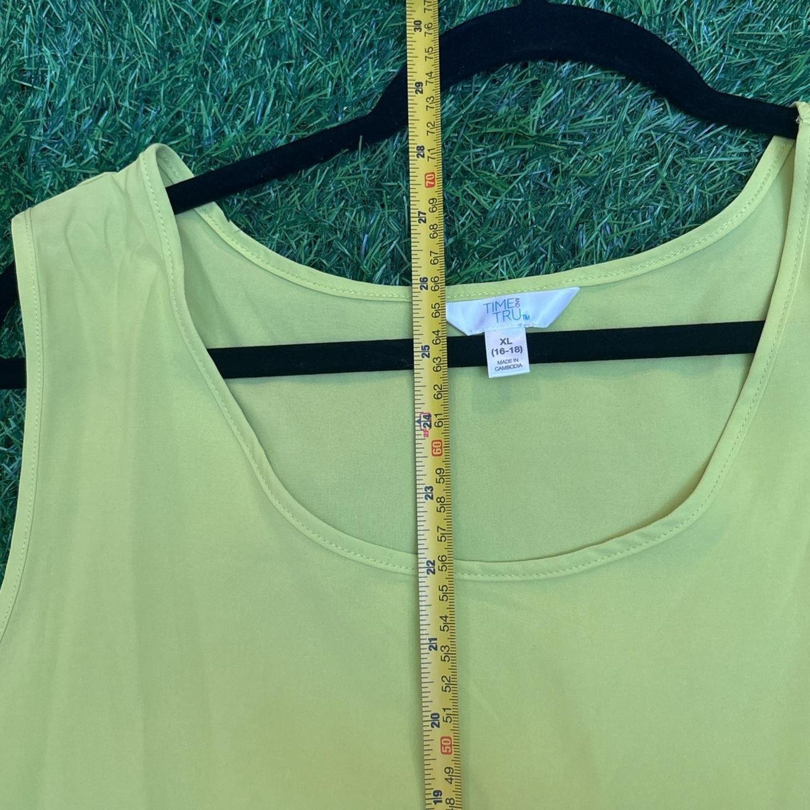 Other Women's Lime Green Time and Tru Solid Tank Blouse Size XL / US 12-14 / IT 48-50 - 4 Thumbnail