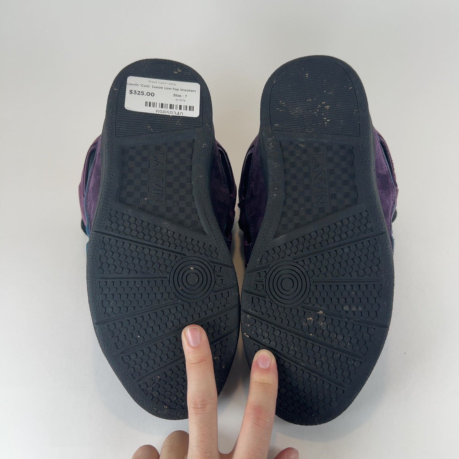 Lanvin Lanvin 'Curb' Suede Low-Top Sneakers Size US 7 / EU 40 - 12 Thumbnail