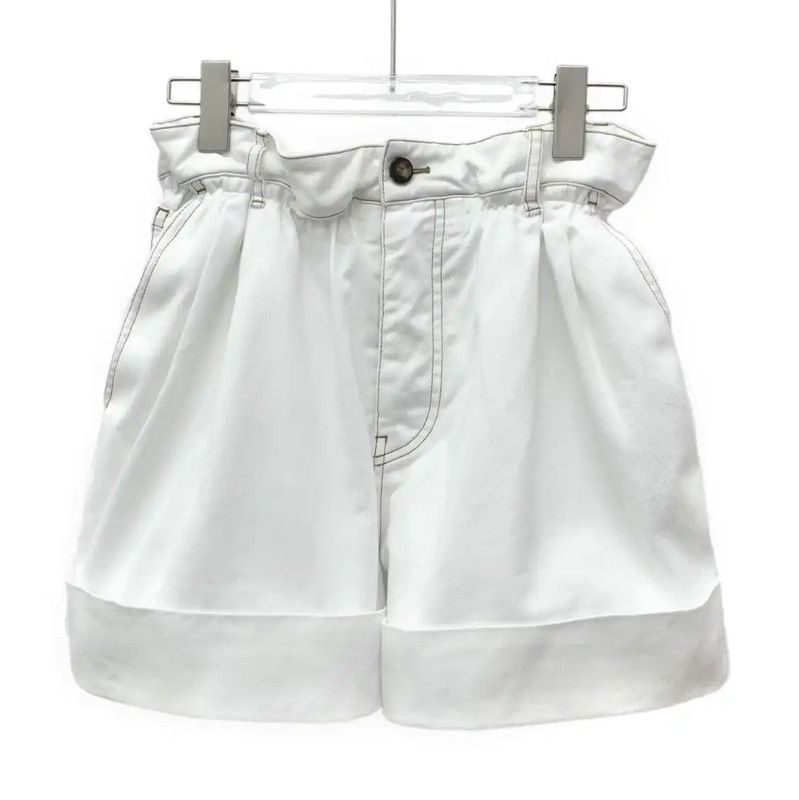 Miu Miu Miu Miu White Cotton Women's Shorts 0089 Size 28" / US 6 / IT 42 - 1 Thumbnail