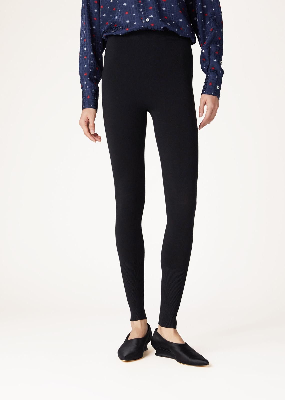 Loro Piana o1srvl11e0125 FAN3819 Dream Wool Leggings in Black Size 27" / US 4 / IT 40 - 2 Thumbnail