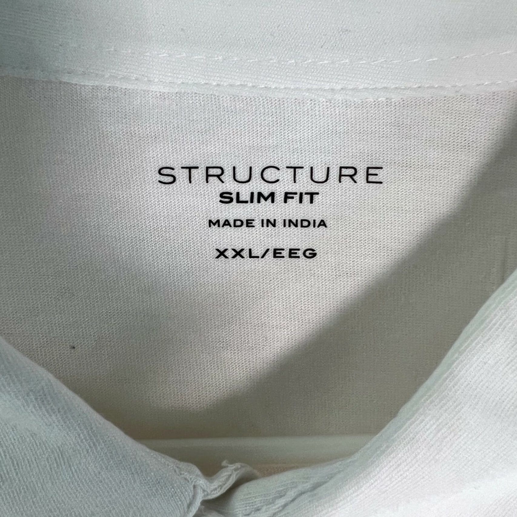 Vintage Structure Polo Shirt XXL White – 100% Cotton – Men’s Short Sleeve Polo, Regular Fit, Button Closure, Collared Size US XXL / EU 58 / 5 - 5 Thumbnail