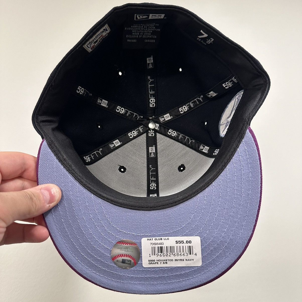 Hat Club Houston ASTROS script Hatclub’s “Grape Jelly” 7 3/8 Size ONE SIZE - 5 Thumbnail
