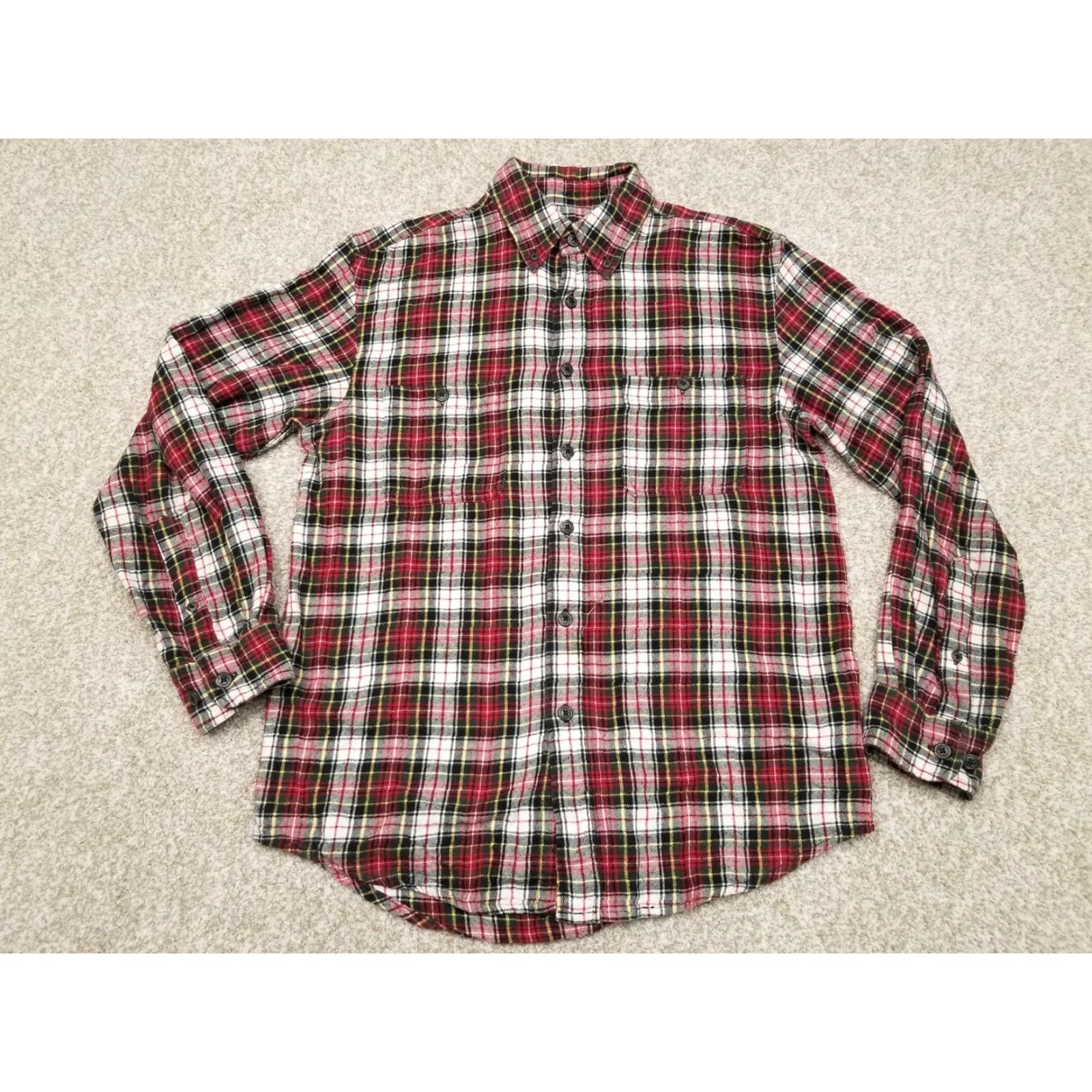 Basic Editions Basic Editions Flannel Shirt Mens Small Red Black Plaid 100% Cotton Long Sleeve Size US S / EU 44-46 / 1 - 2 Thumbnail