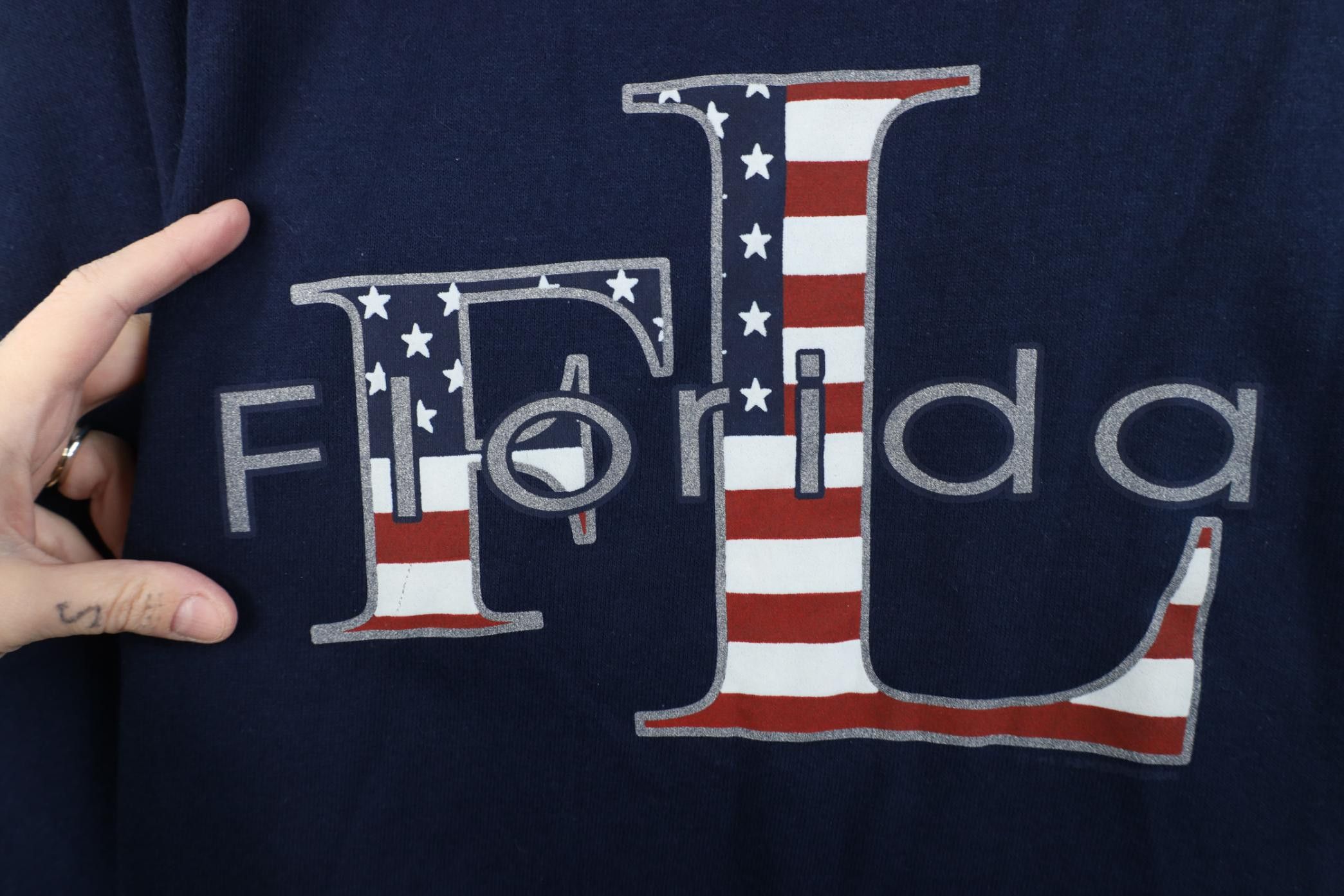Vintage Vintage 90s Streetwear Florida USA Flag Crewneck Sweatshirt Size US XL / EU 56 / 4 - 4 Thumbnail