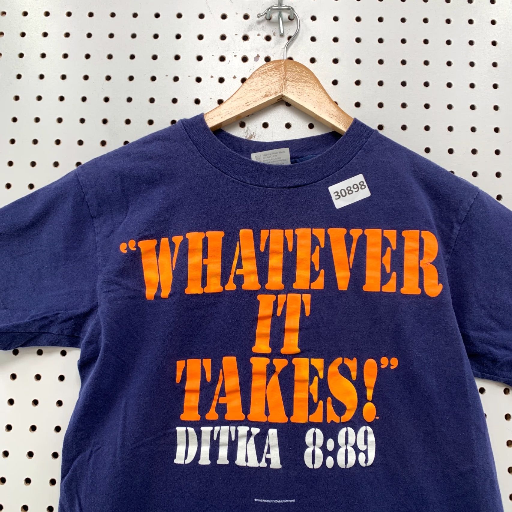 Hanes Vintage Chicago Bears DITKA Quote Shirt 80s - Hanes T-Shirt - Small - Blue - Cotton - Unisex Adults - 18X24 - USA - 80s Sports Size US S / EU 44-46 / 1 - 7 Thumbnail