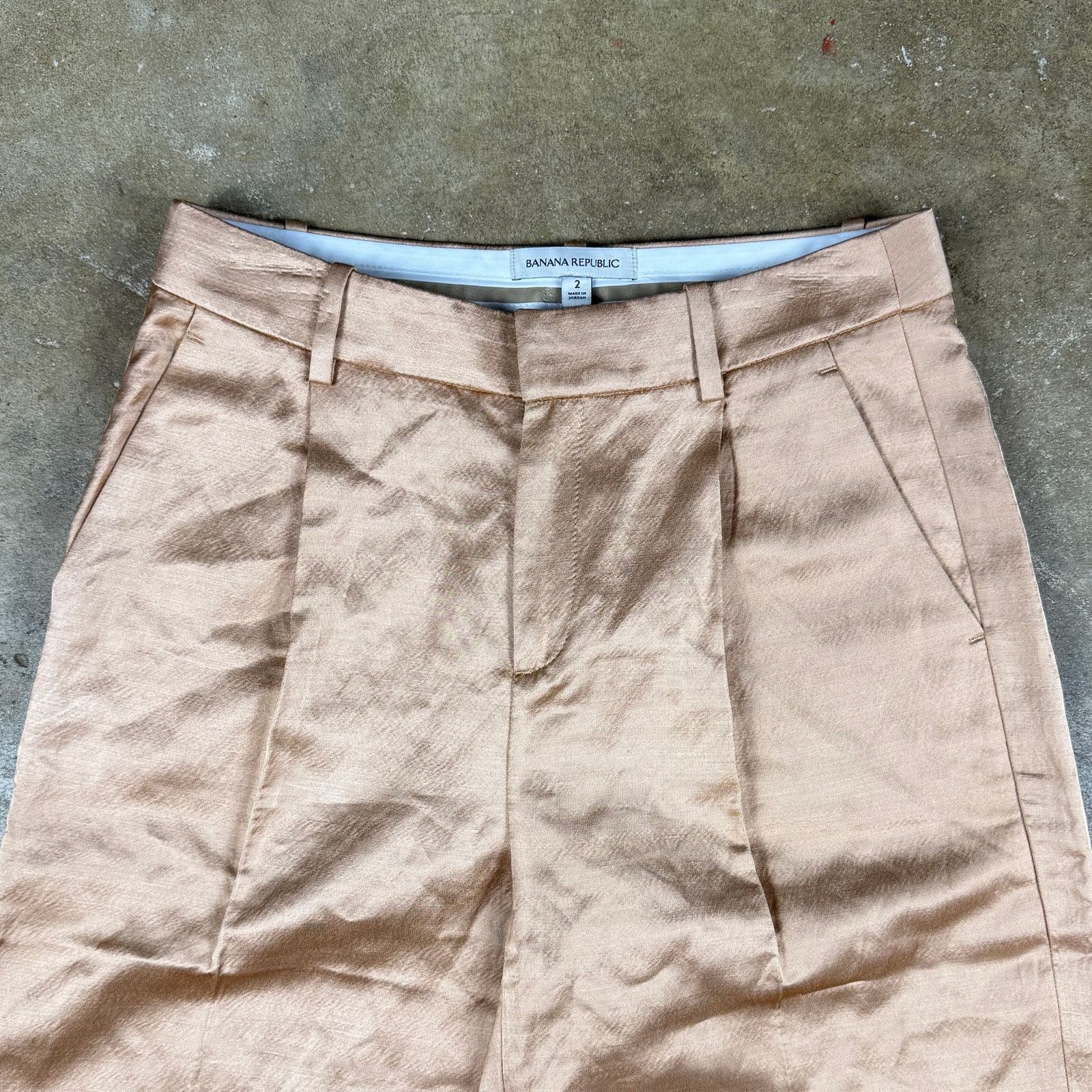 Banana Republic Banana Republic Brigitte Wide Leg Satin Pants Size 2 Pink Size 26" / US 2 / IT 38 - 2 Thumbnail