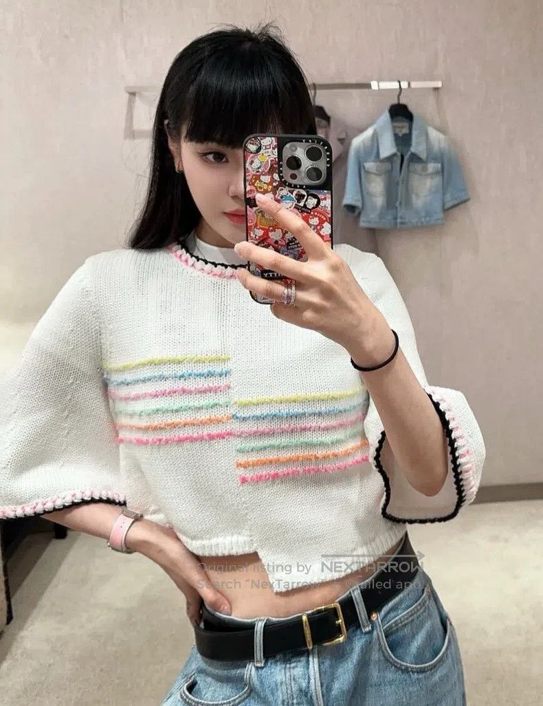 Chanel Chanel 24S white irregular knitted sweater Size XS / US 0-2 / IT 36-38 - 1 Thumbnail