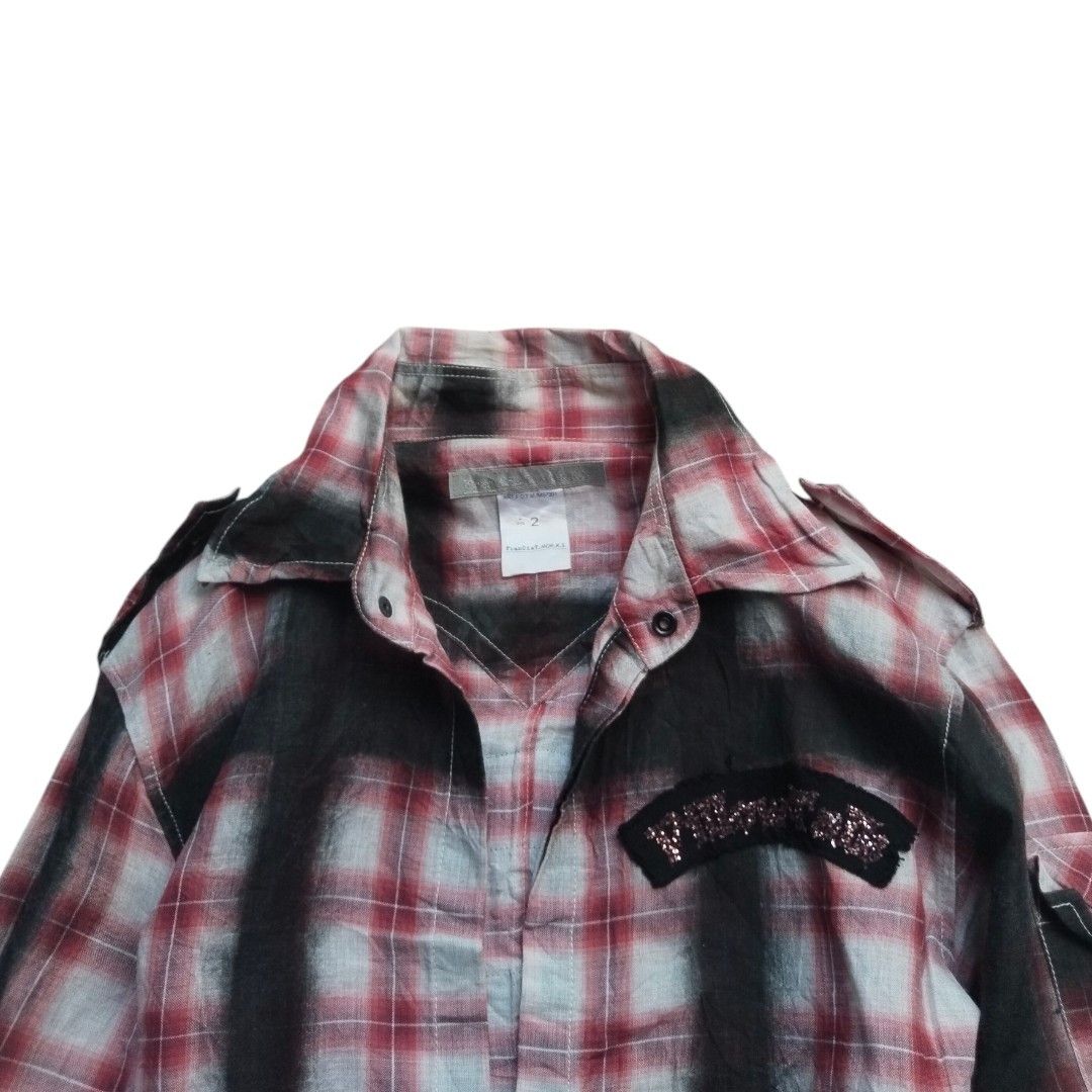Le Grande Bleu (L.G.B.) Francist Morks paint spray plaid shirts Size US M / EU 48-50 / 2 - 4 Thumbnail