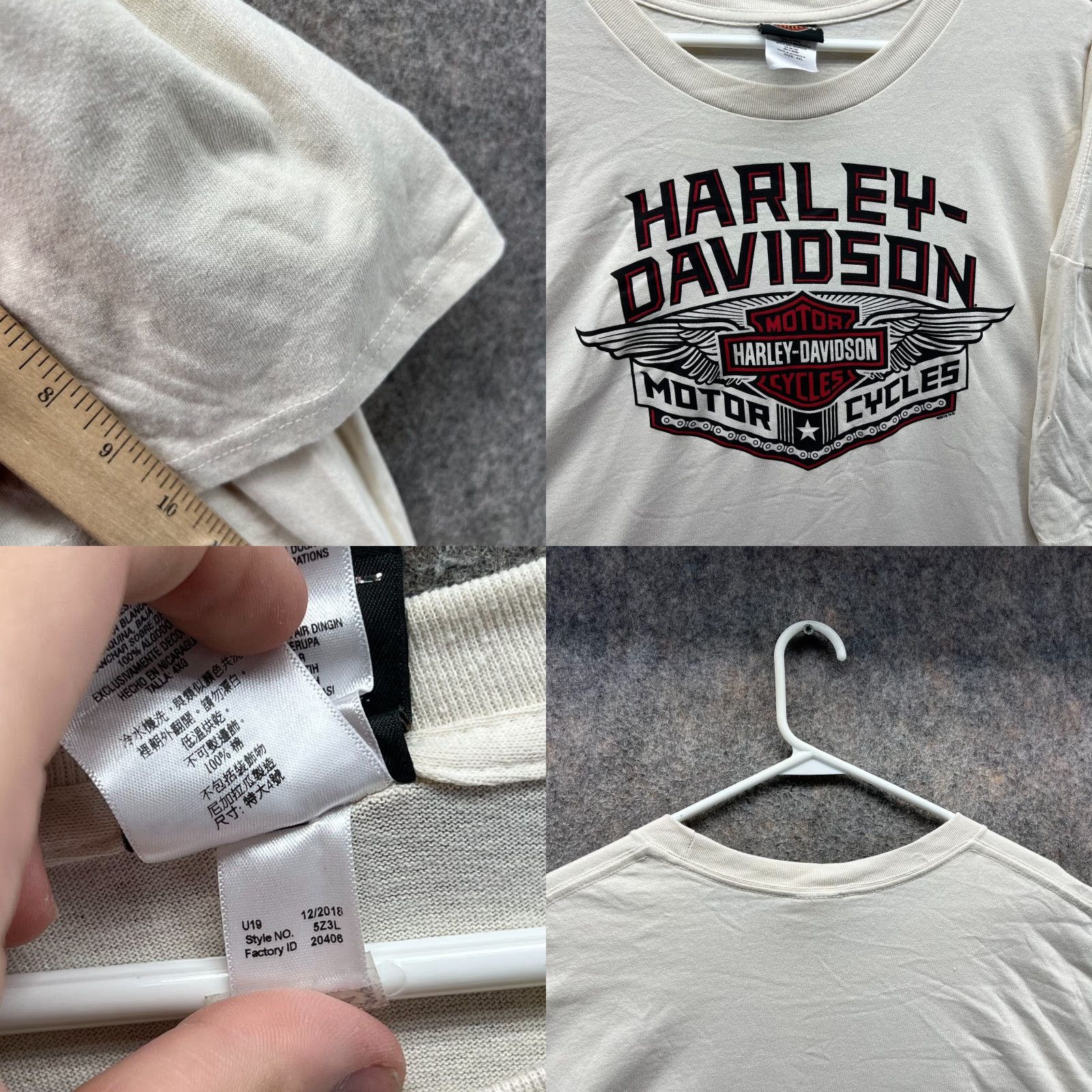 Harley Davidson Harley-Davidson Shirt Mens 4XL Tan Beige Crewneck Short Sleeve Logo Motorcycle 2018 Vintage: No? Size US XXL / EU 58 / 5 - 8 Thumbnail