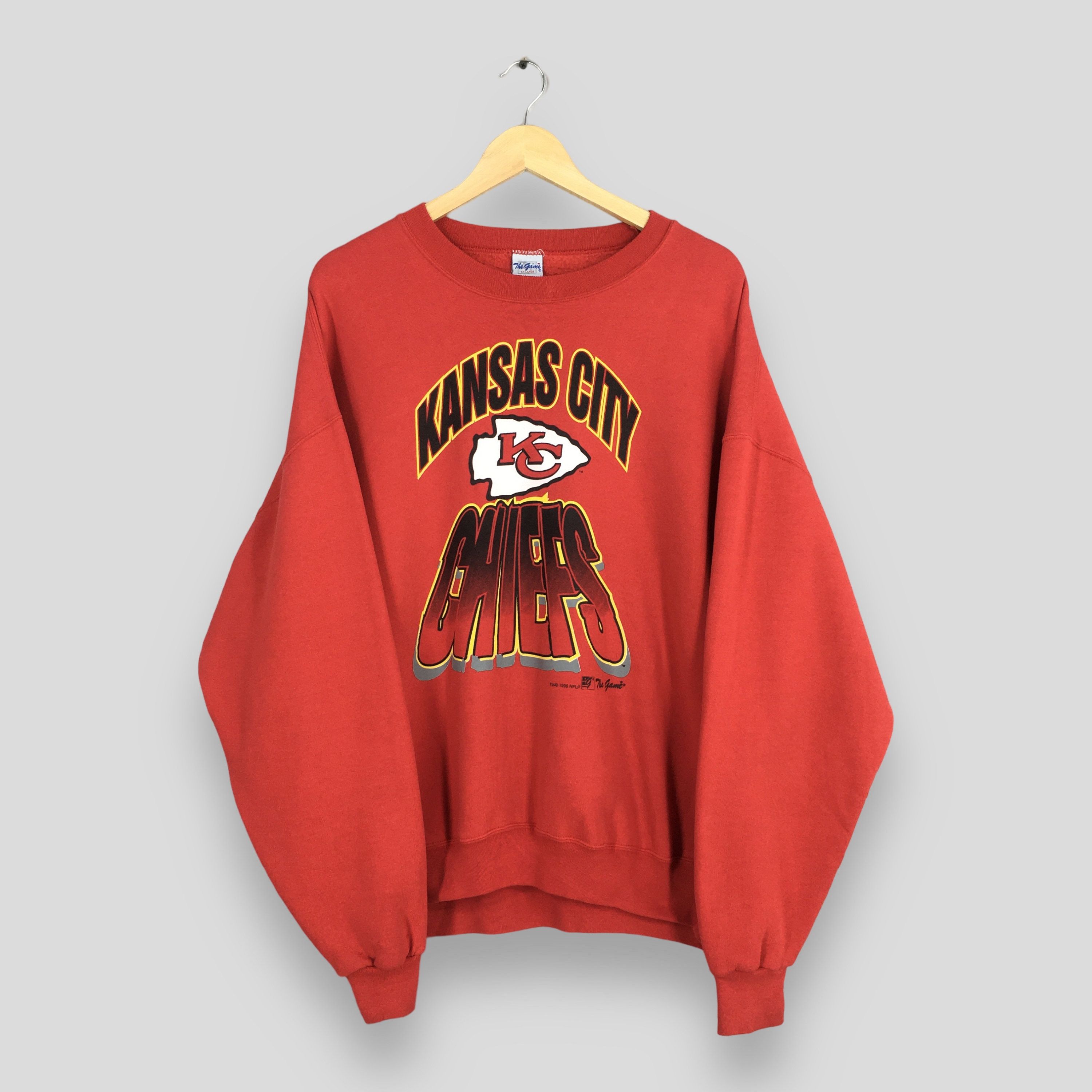 image of 90's Kansas City Chiefs Nfl Football Sweatshirt arge in Red, Men's (Size 2XL)