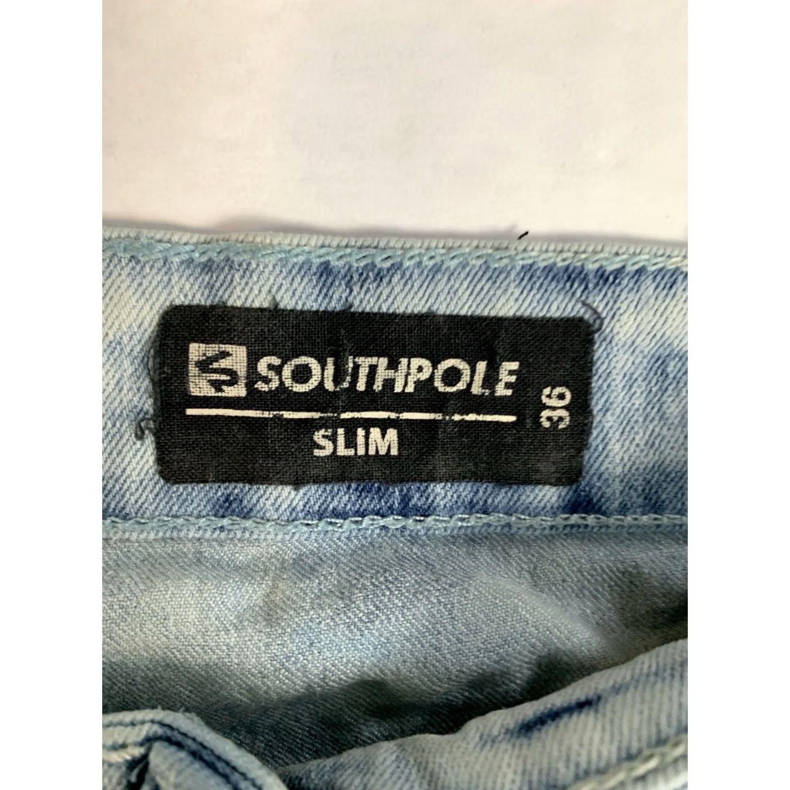 Southpole VINTAGE Southpole Shorts Mens 38 Blue Slim Bermuda Denim 5-Pocket Distressed Hip Hop Grunge Streetwear Punk Retro 90s Boys? Size US 38 / EU 54 - 3 Thumbnail