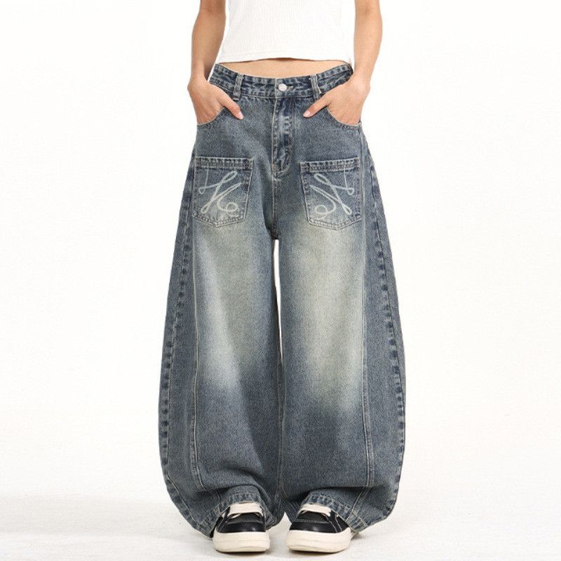 Vintage Men's American Retro Washed & Distressed Curved-Leg Jeans Size US 32 / EU 48 - 1 Thumbnail