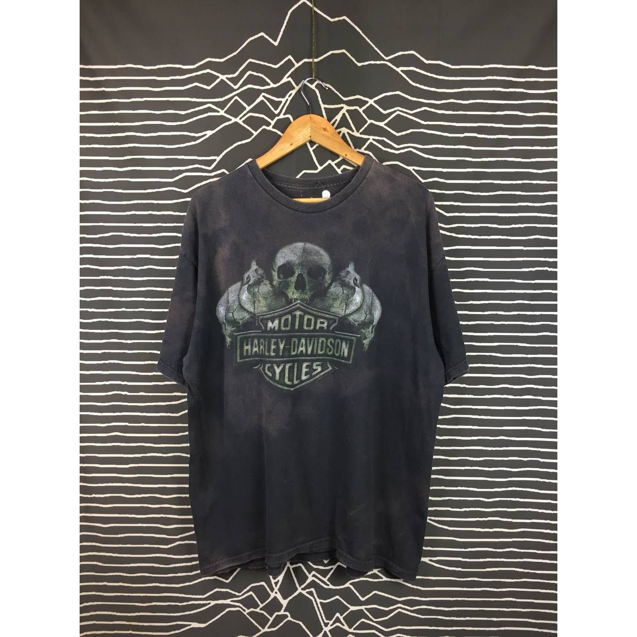 Harley Davidson × Vintage Vtg Harley Davidson Heartland Burlington Skull Graphic Tee Size US XL / EU 56 / 4 - 2 Thumbnail