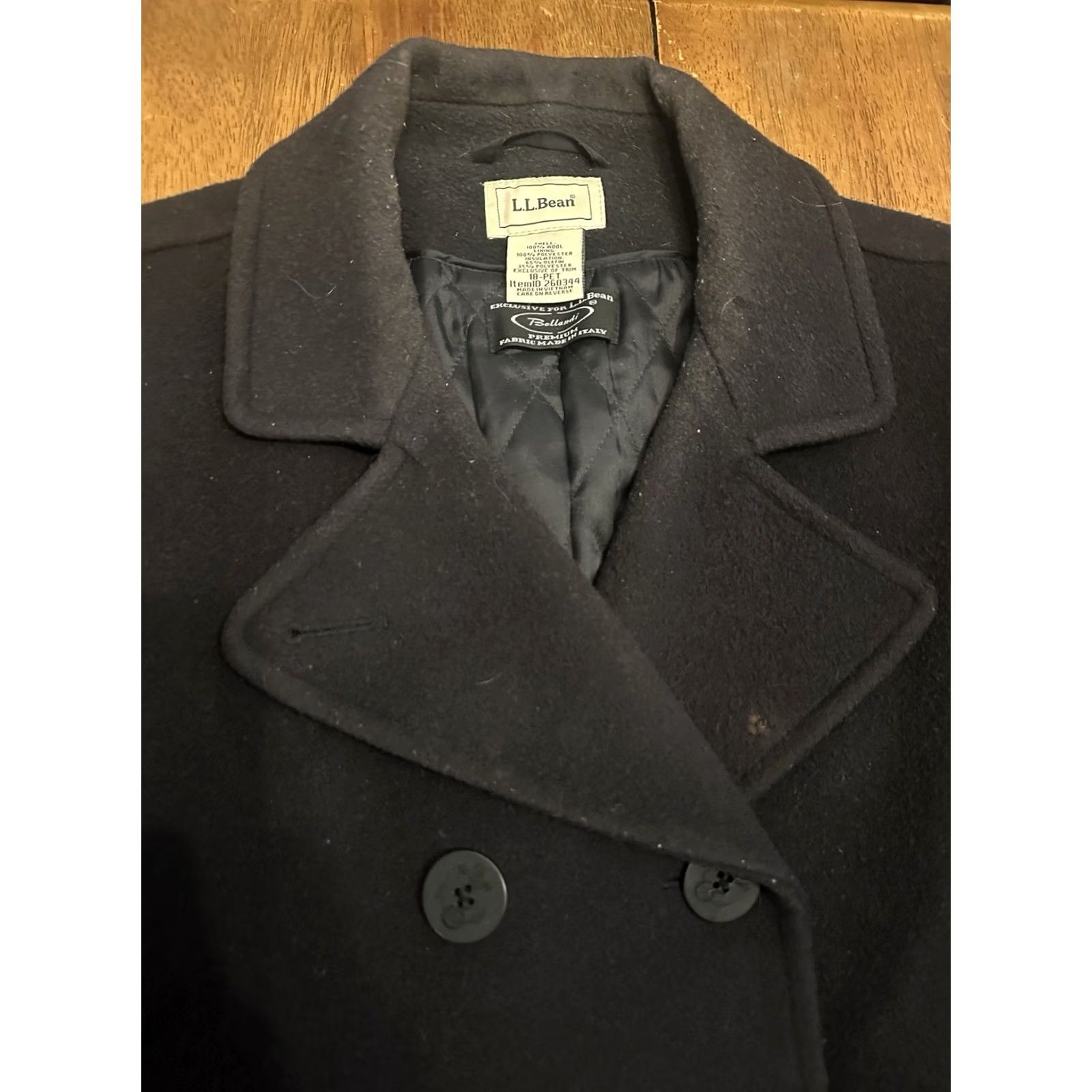 Vintage VINTAGE LL Bean Pea Coat Womens 18P Bellandi Wool Thinsulate Insulated Jacket Navy Blue 90s Size XXL / US 16-18 / IT 52-54 - 2 Thumbnail