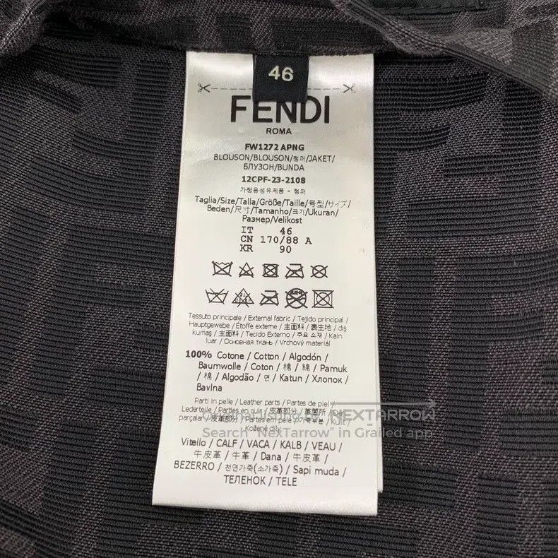 Fendi Fendi Black Logo Lining Monogram Print Hooded Zipper Leath Size US S / EU 44-46 / 1 - 6 Thumbnail