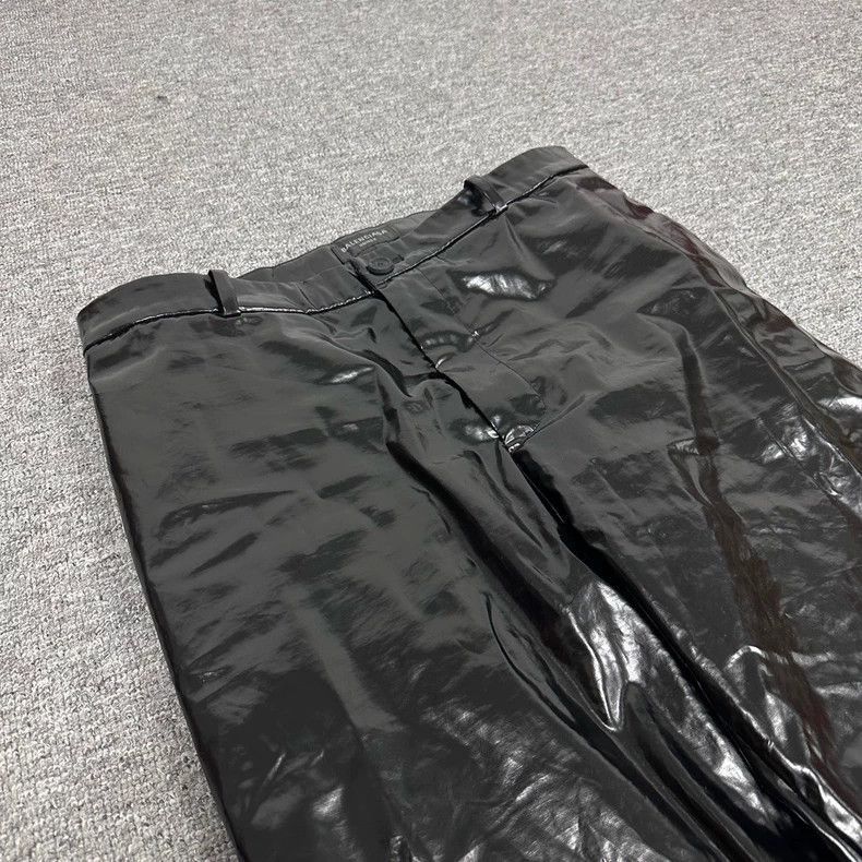 Balenciaga black glossy pleated trousers by balenciaga Size US 32 / EU 48 - 4 Thumbnail