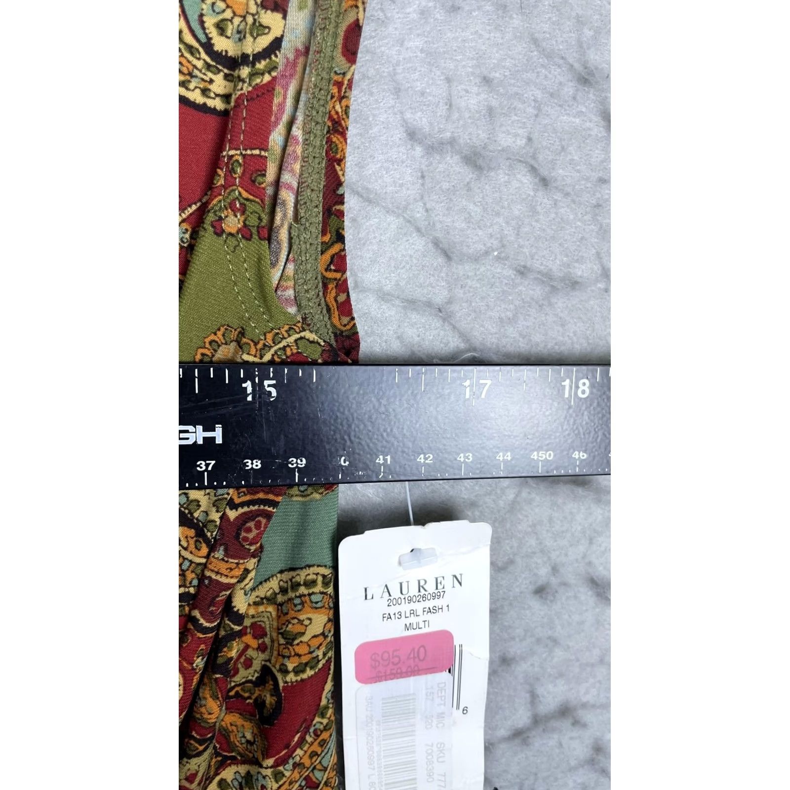 Ralph Lauren Lauren Ralph Lauren Dress Womens Large Multicolor Paisley Ruched Wrap Sheath Size L / US 10 / IT 46 - 4 Thumbnail