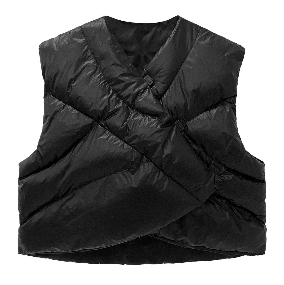 Japanese Brand × Vintage Avant garde asymmetrical cropped quilted puffer vest jacket Size US M / EU 48-50 / 2 - 5 Thumbnail