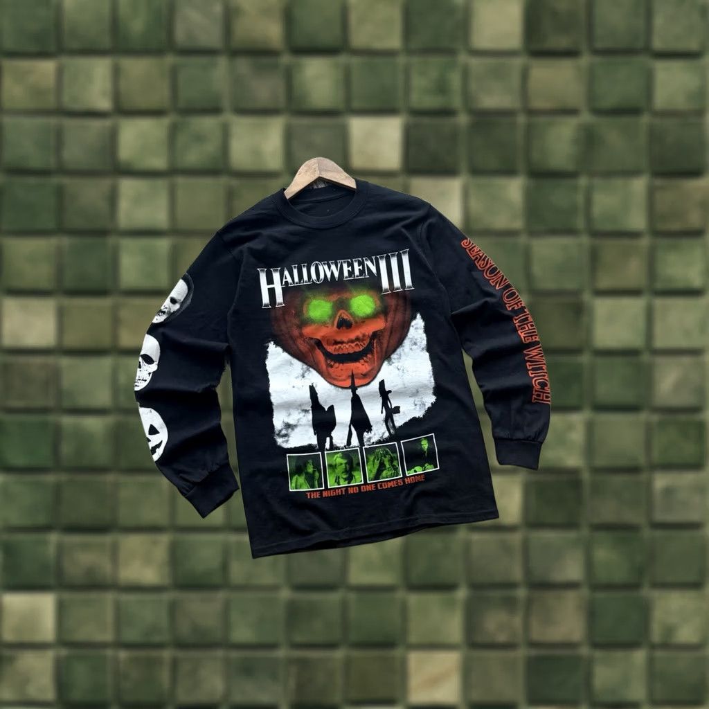 Vintage VINTAGE Halloween 3 Michael Myers Season Of The Witch Horror Movie Long Sleeve T-Shirt Womens/Mens S/M Black 80s Movie Halloween Merch Logo Size US M / EU 48-50 / 2 - 1 Thumbnail