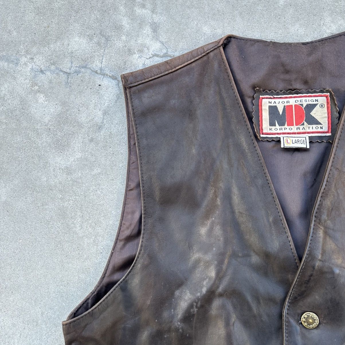 Japanese Brand × Leather Vintage Japanese Style Vest Leather Hype Moto Distressed Y2K Size US L / EU 52-54 / 3 - 6 Thumbnail