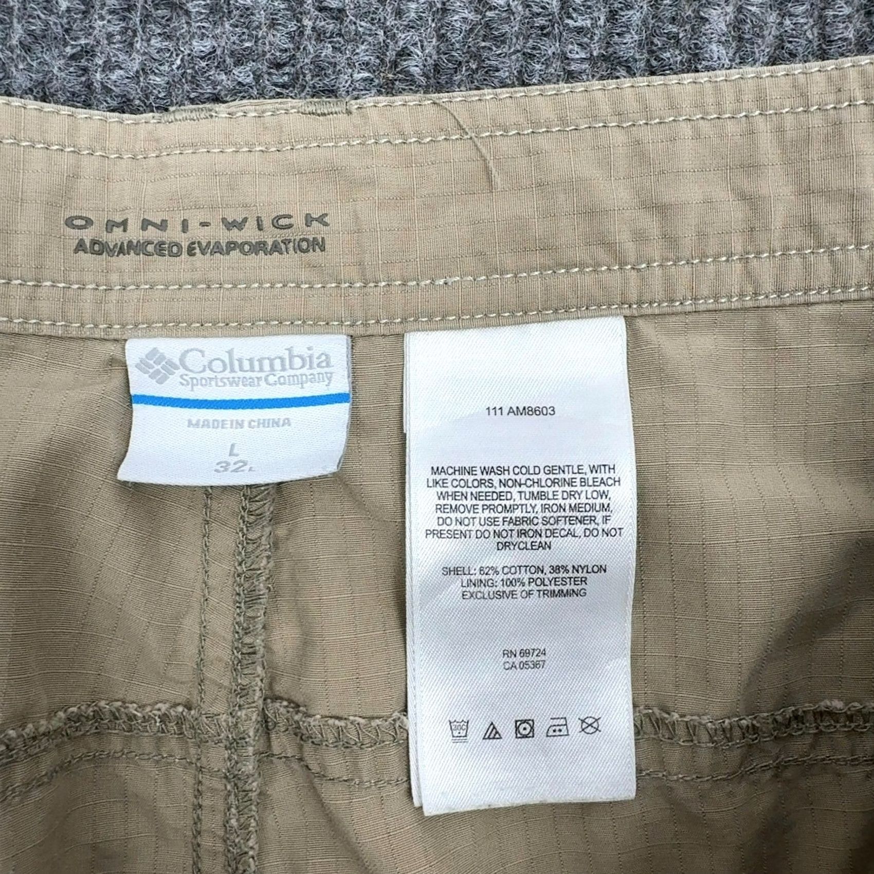 Vintage Columbia Cargo Pants Mens L Tan Cotton Nylon Ripstop Convertible Hiking Outdoor Size US 38 / EU 54 - 4 Thumbnail