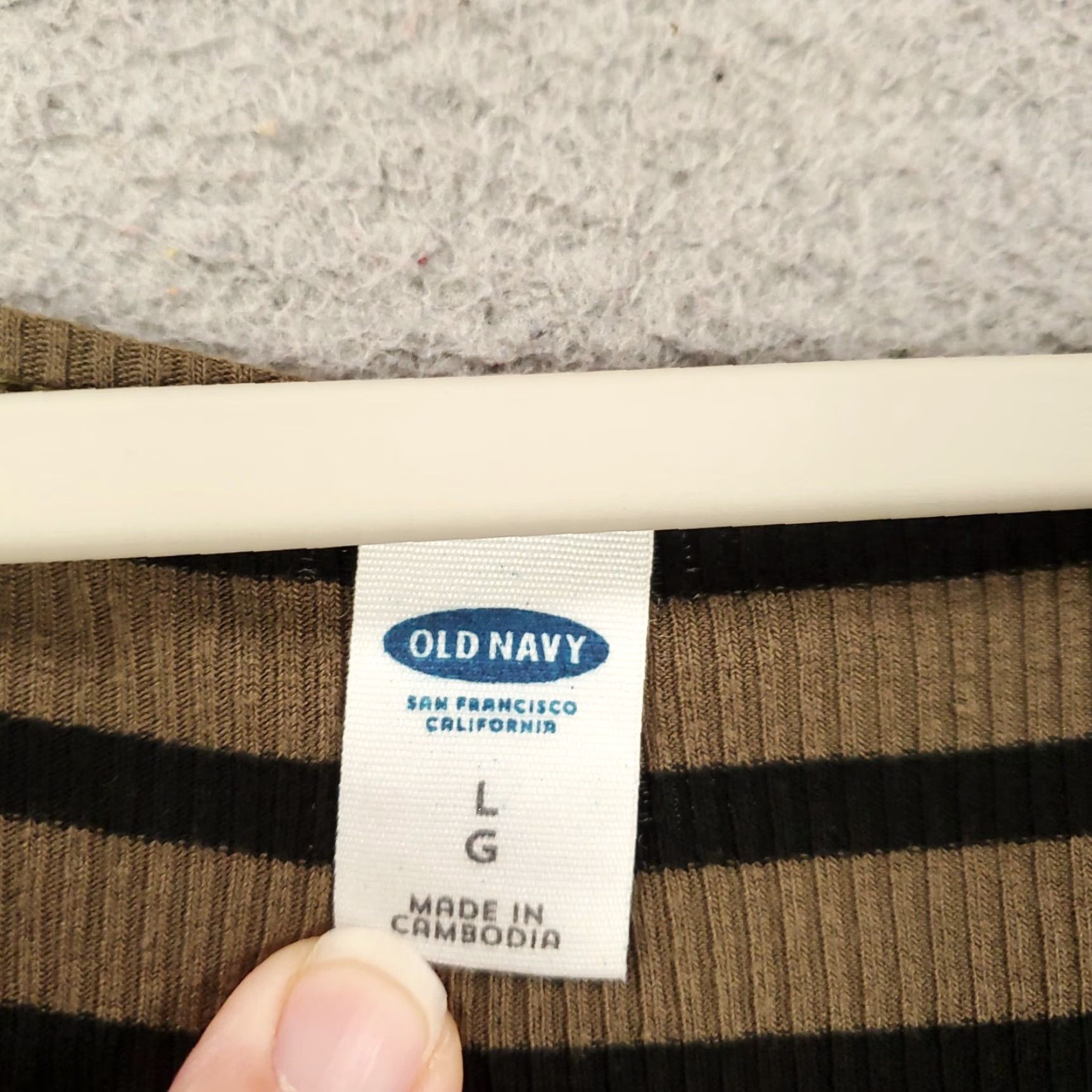 Old Navy Old Navy Dress Women's Size Large Olive Green Striped Shift Tunic Stretch (Multicolor Rayon) Size L / US 10 / IT 46 - 5 Thumbnail