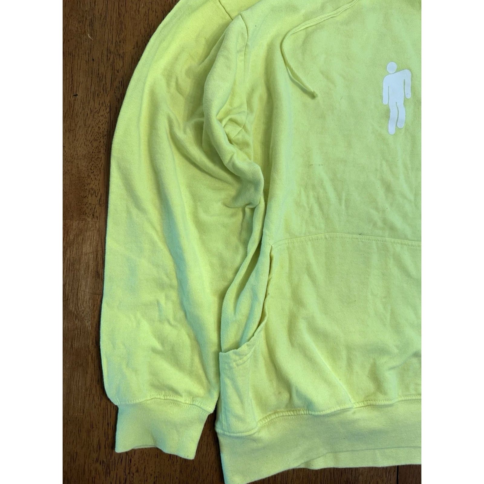 Vintage Billie Eilish Hoodie Sweatshirt Small 2020 Yellow Neon Stains Distress Womens Regular Hoodie Pullover Graphic Print Logo Pockets All Seasons VINTAGE? Size S / US 4 / IT 40 - 3 Thumbnail
