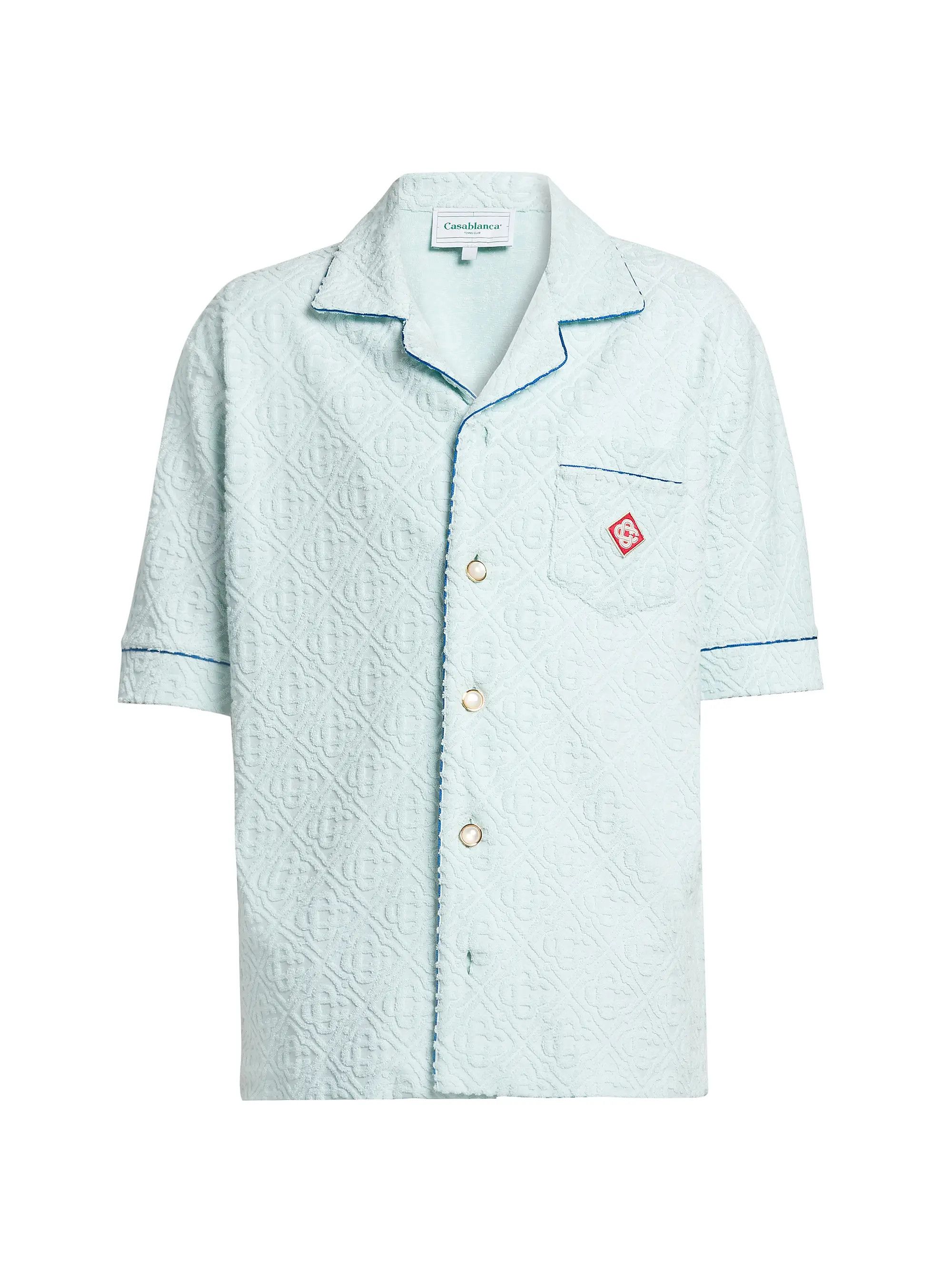 Casablanca os11x0725 Monogrammmed Textured Terry Imitation Pearl Shirt Size US S / EU 44-46 / 1 - 1 Thumbnail