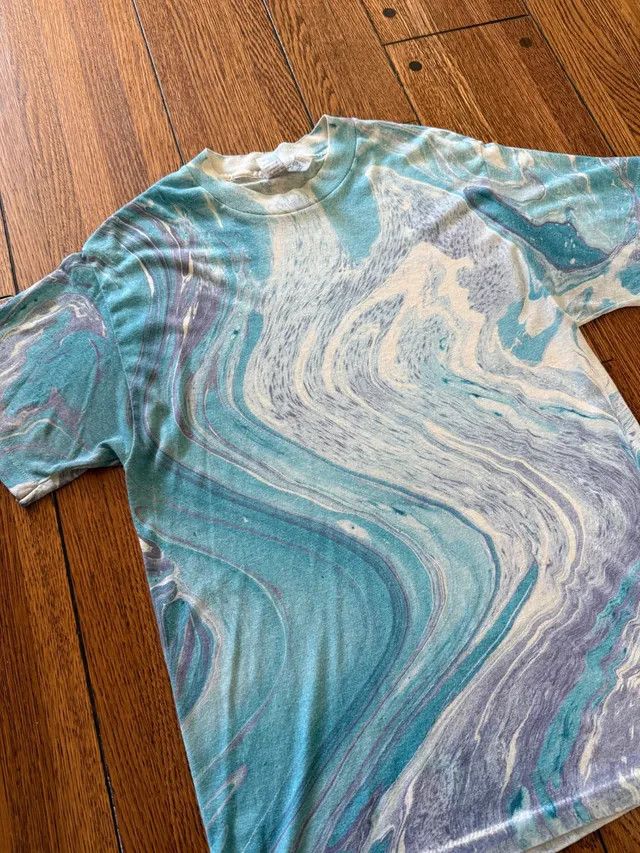 Vintage Vintage Psychedelic Tie Dye Marbled T-Shirt Size US M / EU 48-50 / 2 - 1 Thumbnail
