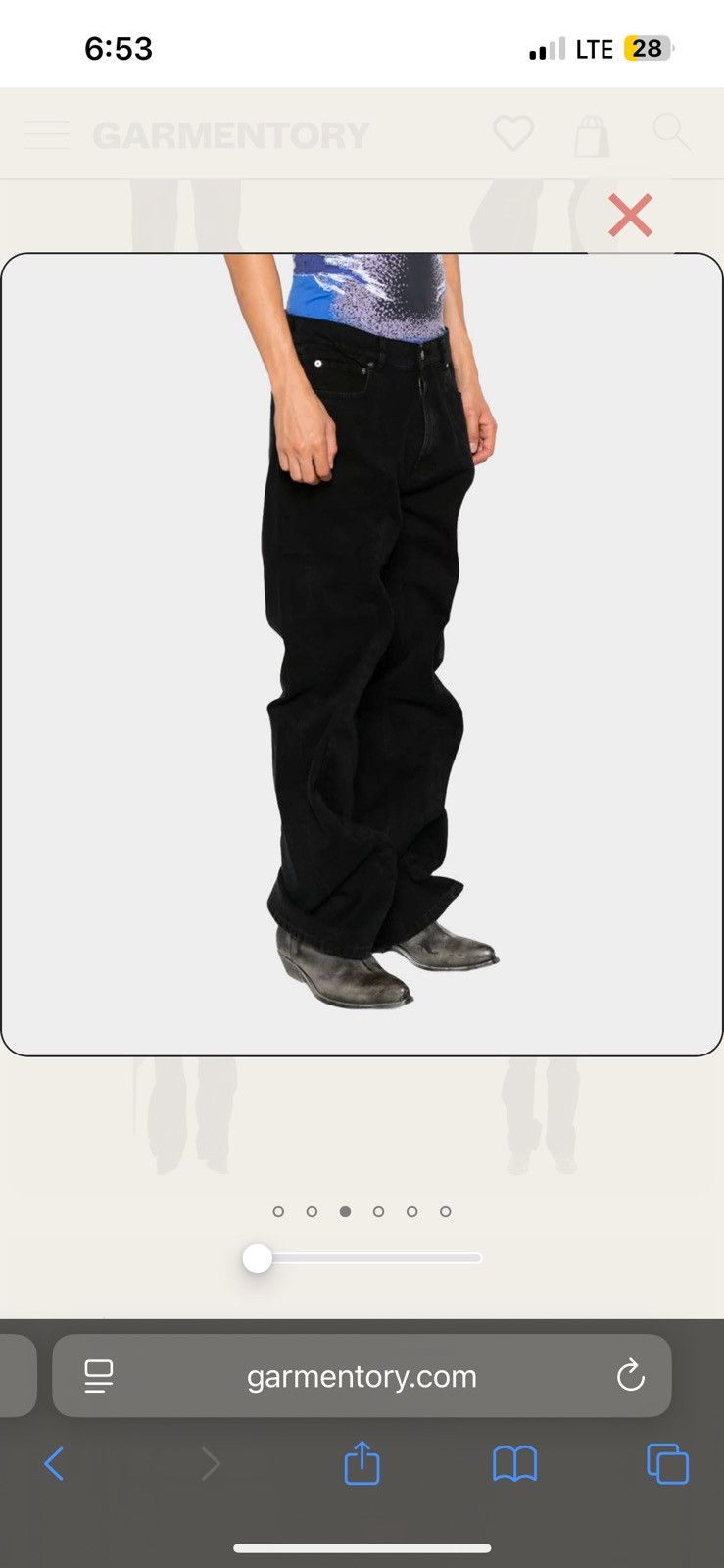 Y/Project y/project wide leg wire jeans in evergreen black Size 25" / US 0 / IT 36 - 4 Thumbnail