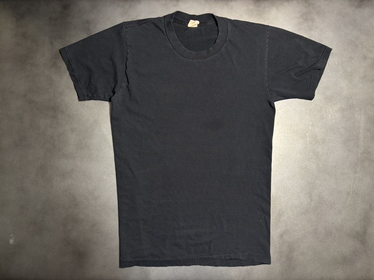 Vintage 1990s Blank Tee Vintage Black T-Shirt 90s Stanfields Canada Size US M / EU 48-50 / 2 - 11 Thumbnail