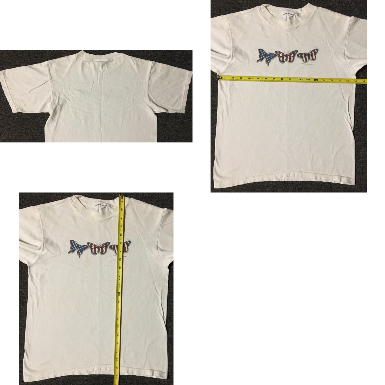 Vintage VINTAGE 90s Skate Shirt Womens S White Butterfly Distressed Grunge Punk Animal Art Ocean Hawaii California USA Y2K Beach College University Size S / US 4 / IT 40 - 10 Thumbnail