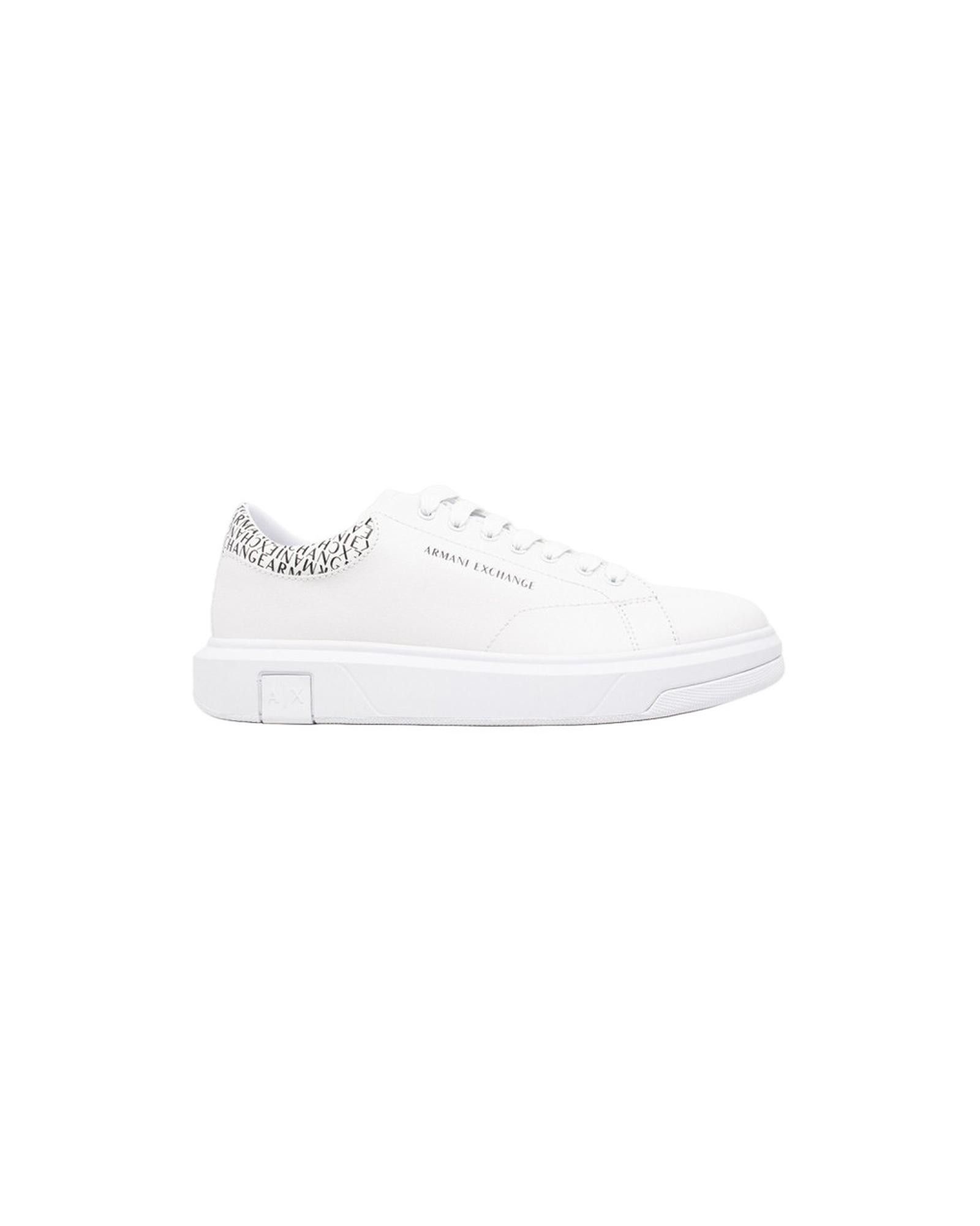 image of Armani Exchange Lace-Up Polyester Sneakers in White, Men's (Size 12)