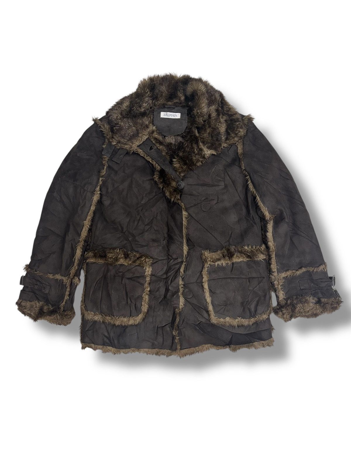 Balmain × Vintage Archival Balmain faux fur shearling jacket Size S / US 4 / IT 40 - 1 Thumbnail