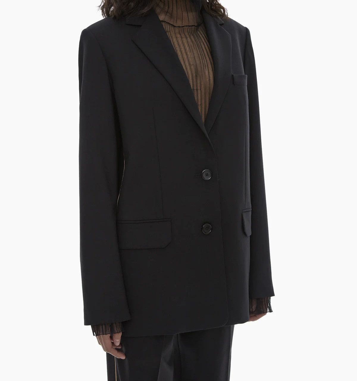 Helmut Lang NEW 54 Signature Logo Striped Black Blazer Jacket Classic Size US L / EU 52-54 / 3 - 4 Thumbnail