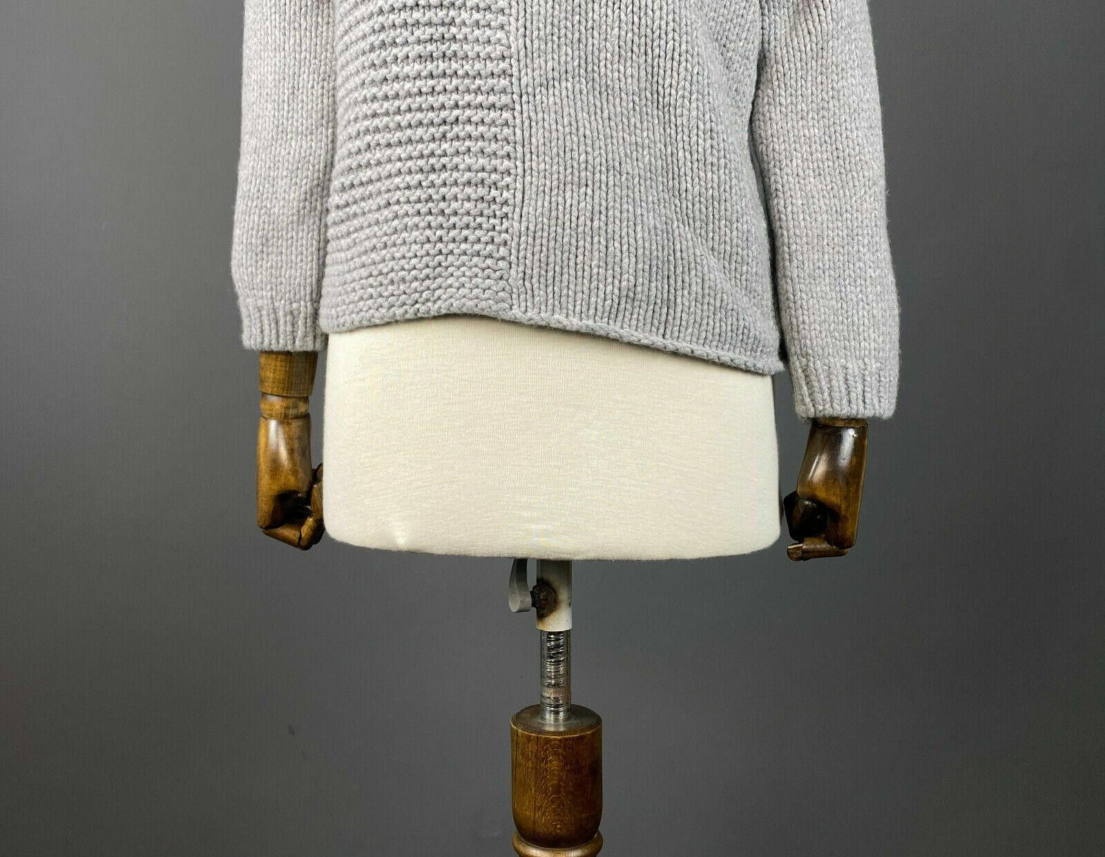 Designer Ladies FFC Grey Oversized Chunky Knit Wool Sweater Size S Size S / US 4 / IT 40 - 3 Thumbnail