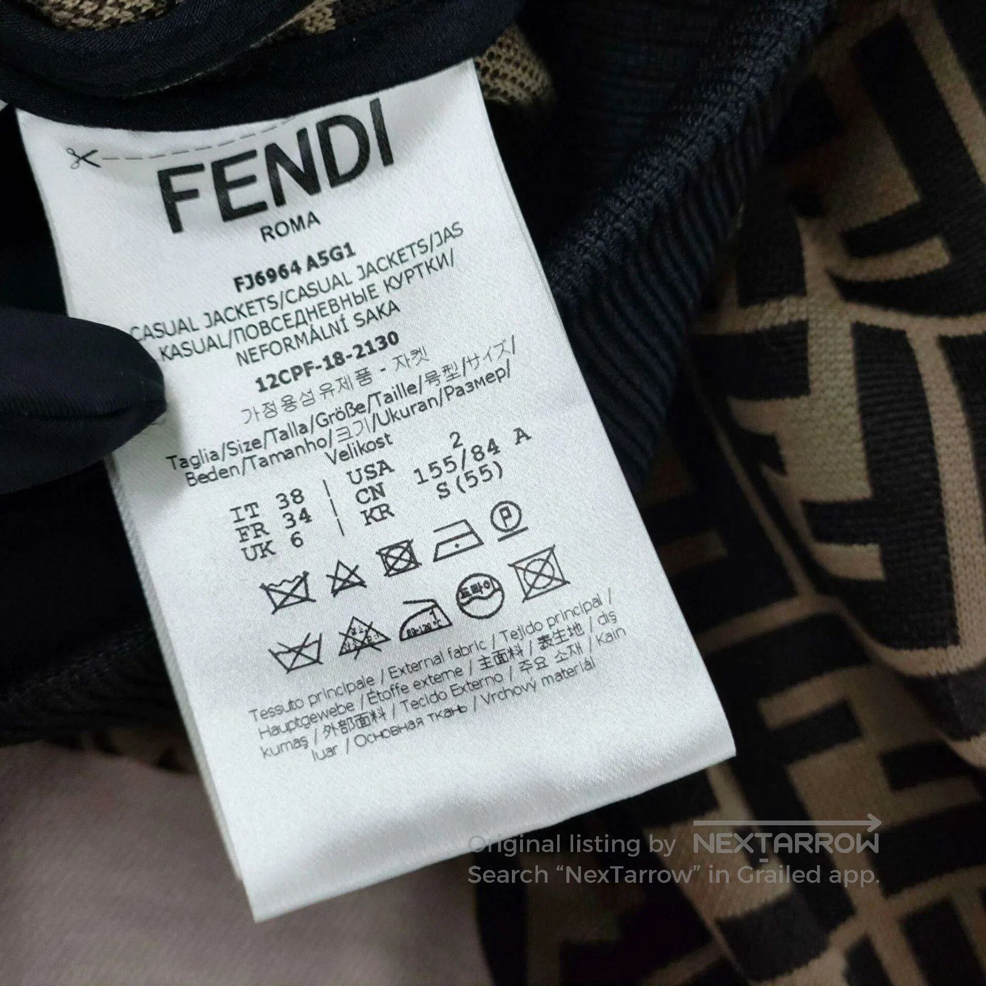 Fendi Fendi Cotton FF Logo Short Jacket. Size S / US 4 / IT 40 - 2 Thumbnail