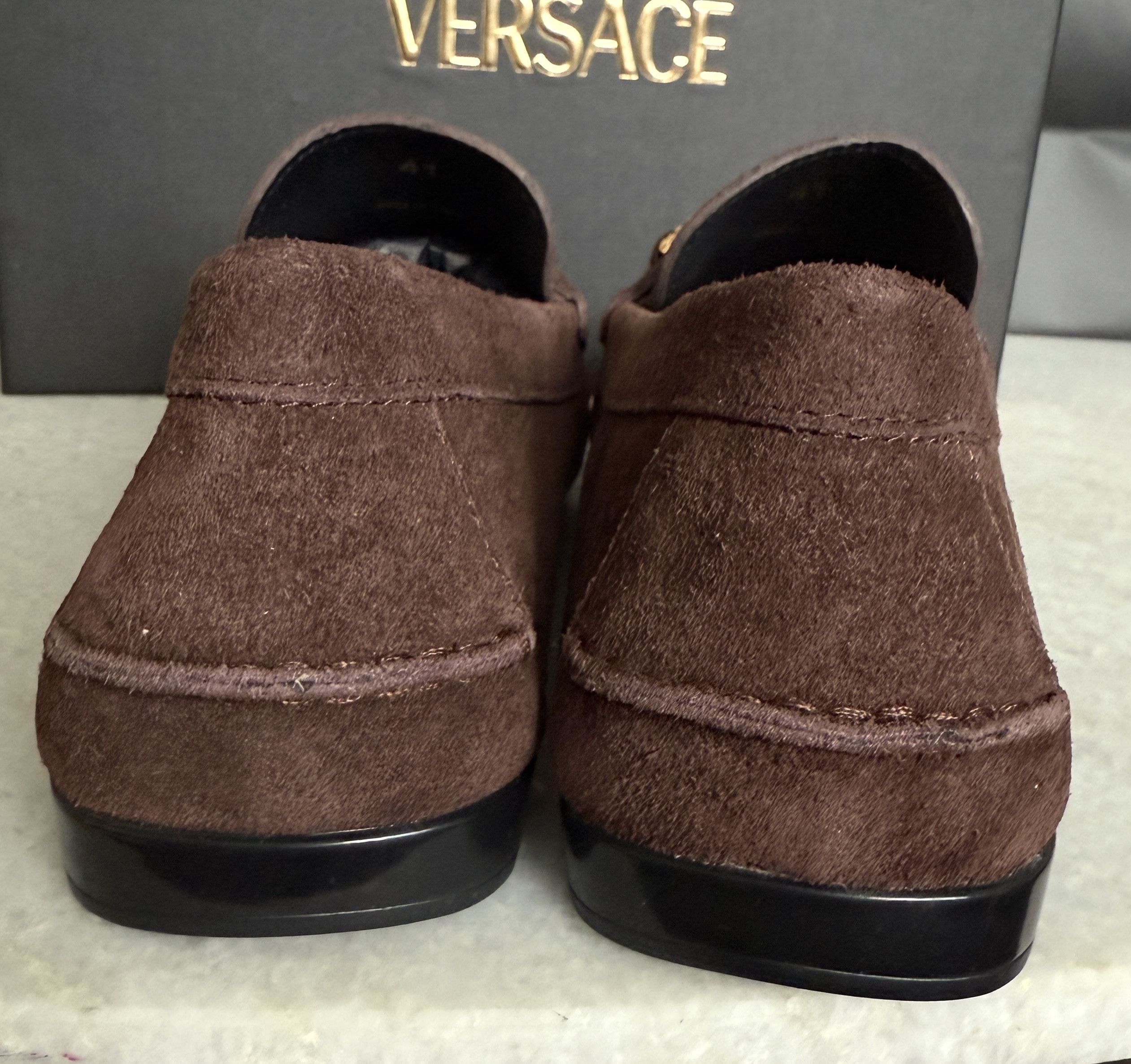 Versace VERSACE Medusa Men's Brown Suede Driver Shoes, Sz 40 Size US 7 / EU 40 - 8 Thumbnail