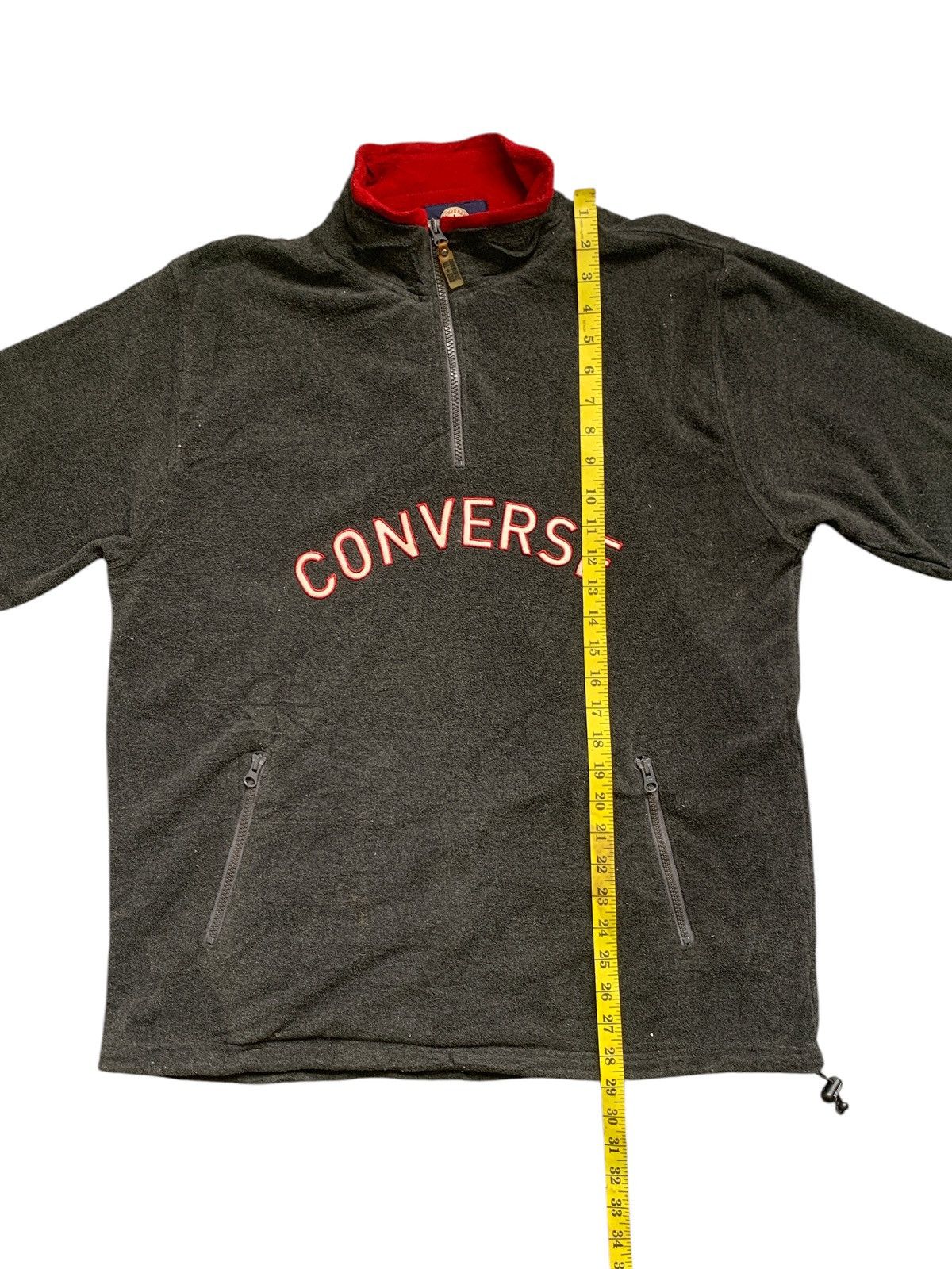 Converse × Vintage Rare Design Vintage Converse Half Zipper Fleece Sweater Size US M / EU 48-50 / 2 - 10 Thumbnail