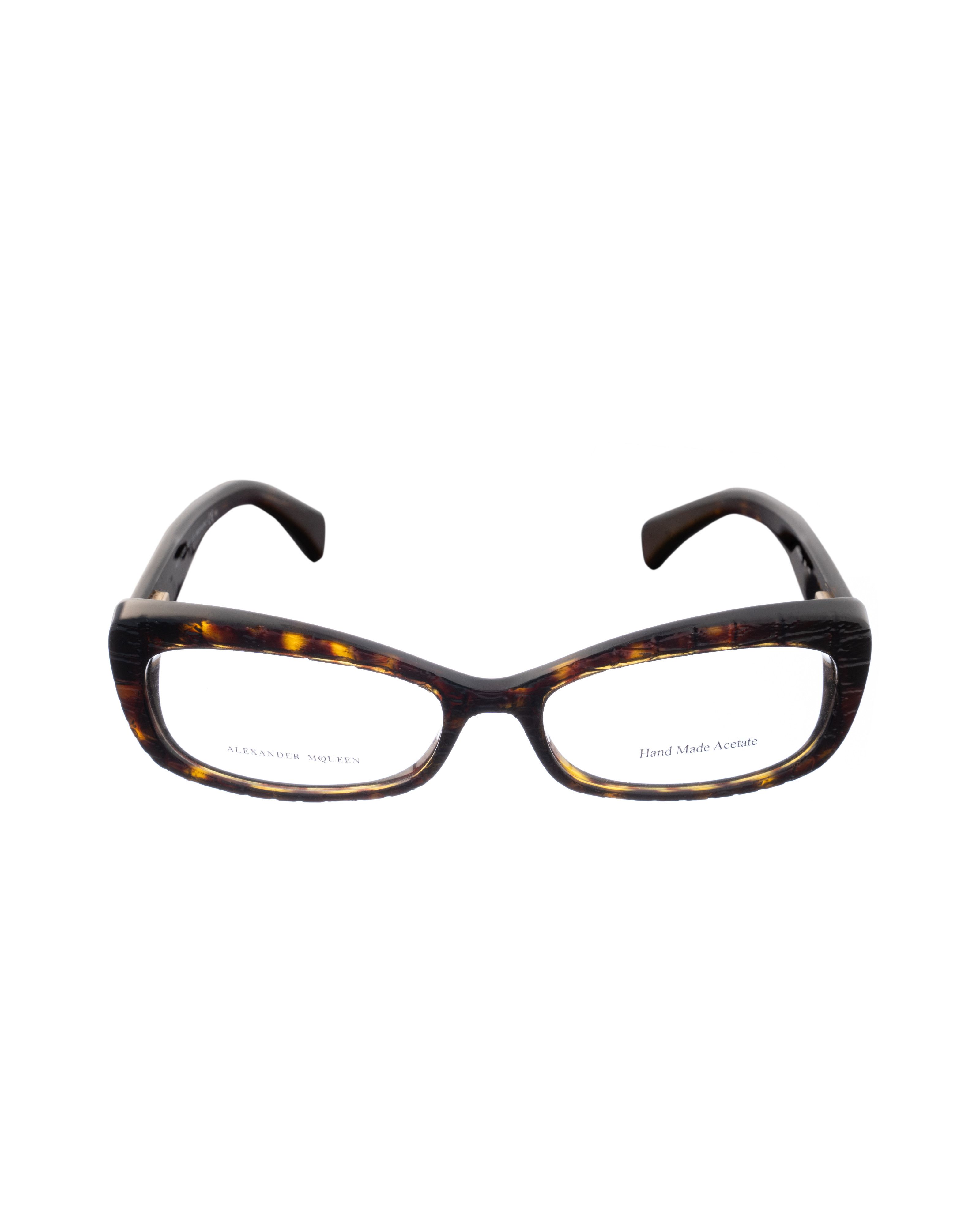 Alexander McQueen Alexander McQueen 90s Havana Crocodile Cat-Eye Glasses Size ONE SIZE - 1 Thumbnail