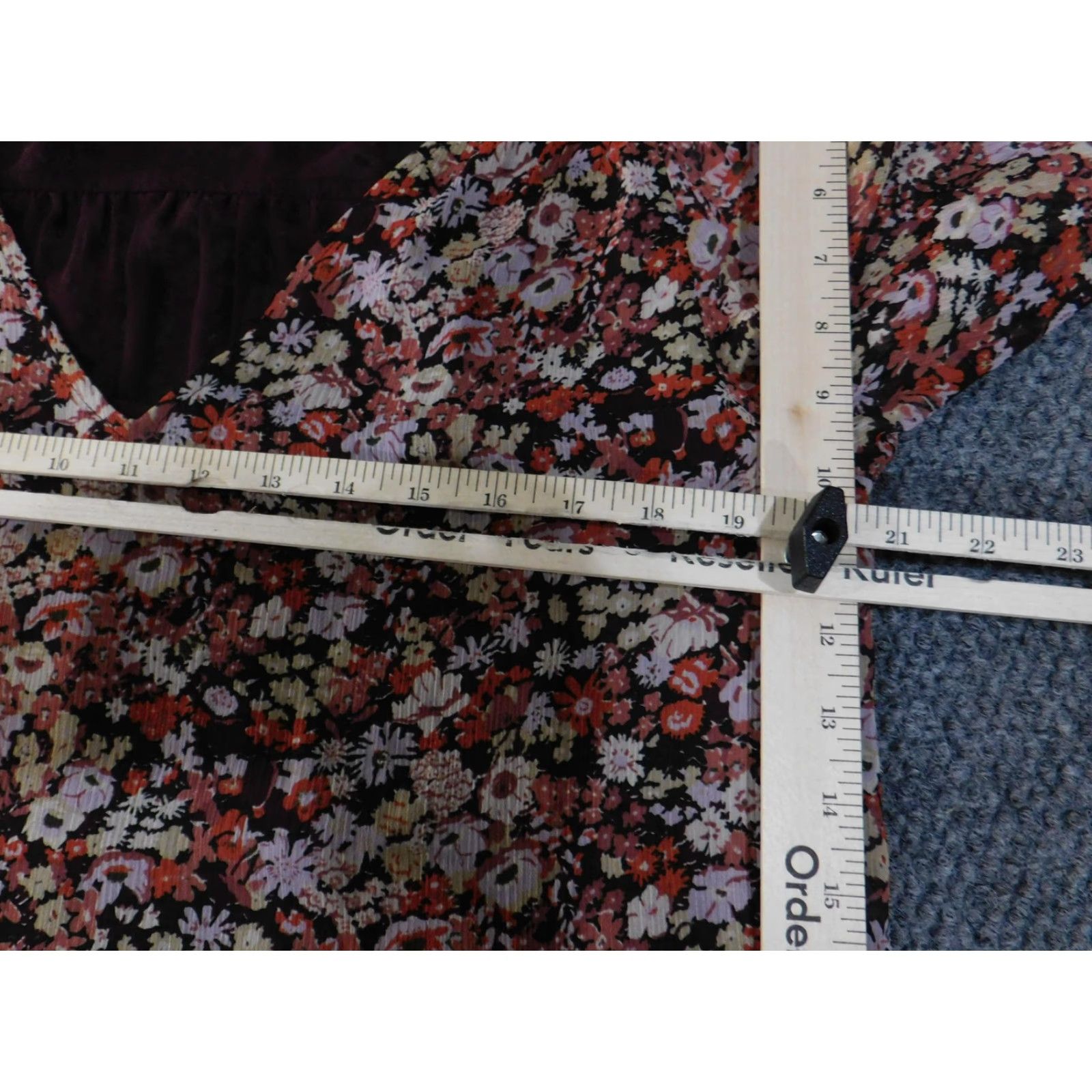 Loft VINTAGE Loft Blouse Womens Medium Floral Peplum Long Sleeve Lightweight Top Fall Workwear Size M / US 6-8 / IT 42-44 - 7 Thumbnail