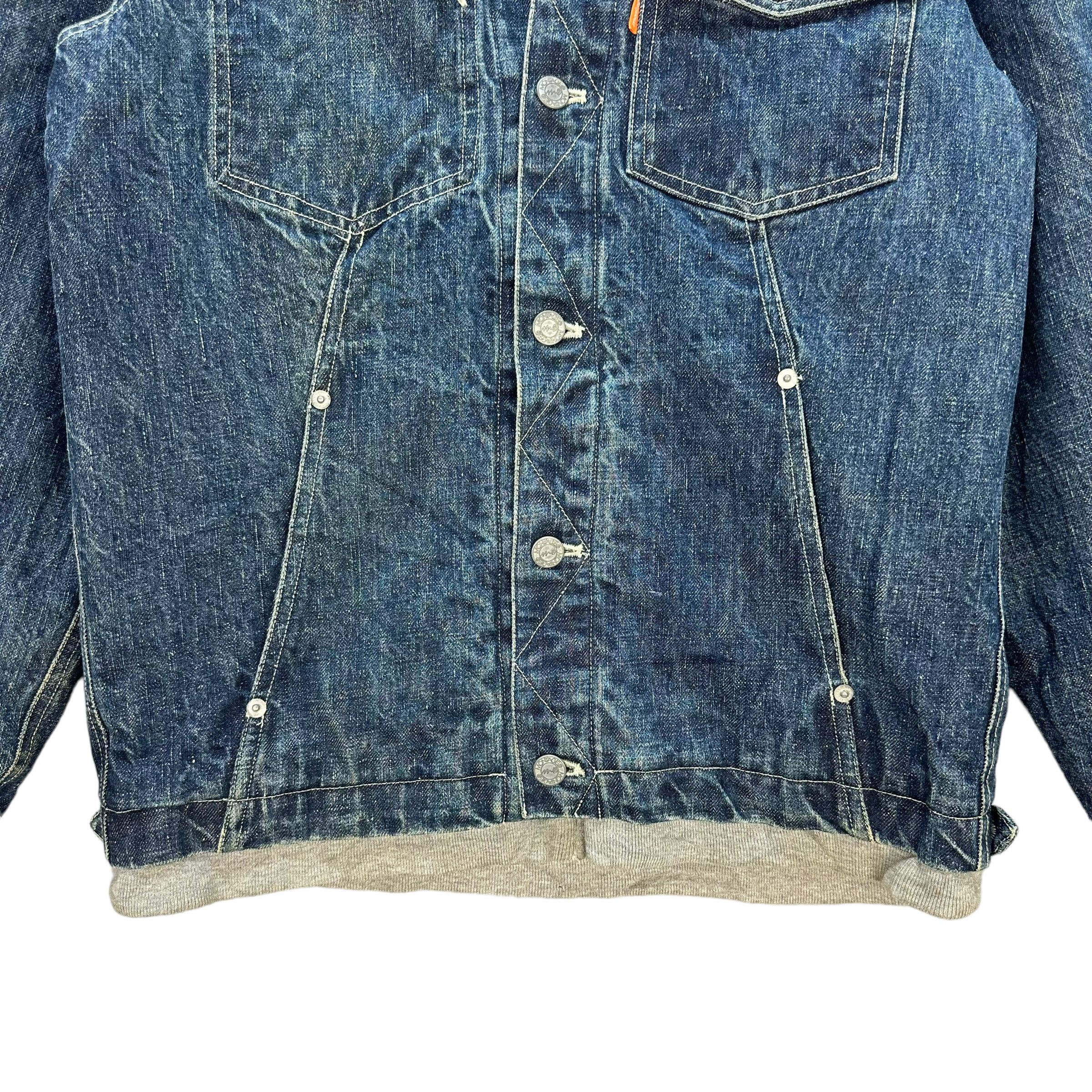 Japanese Brand MONTAGE DENIM CROWD DISTRESSED DOUBLE LAYER JACKET #8391-007 Size US L / EU 52-54 / 3 - 4 Thumbnail