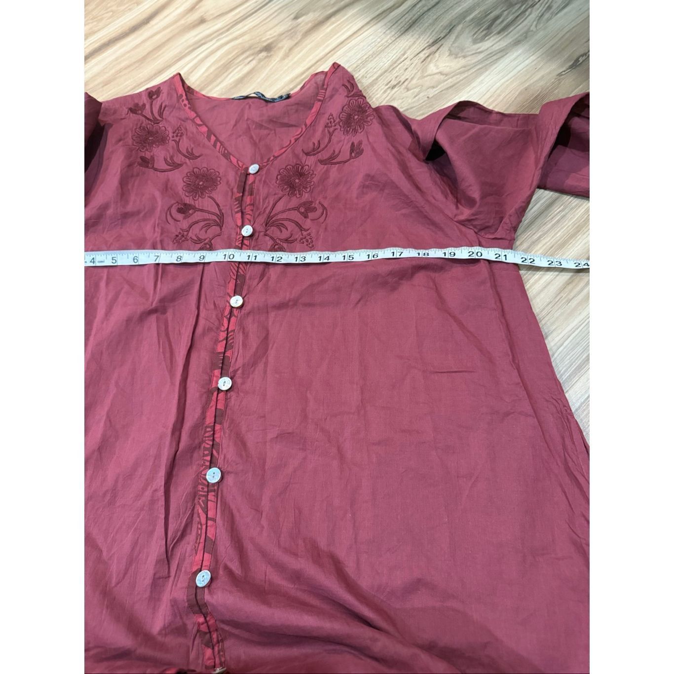 Guru Gudrun Sjoden button front tunic blouse pockets size Large Size L / US 10 / IT 46 - 7 Thumbnail