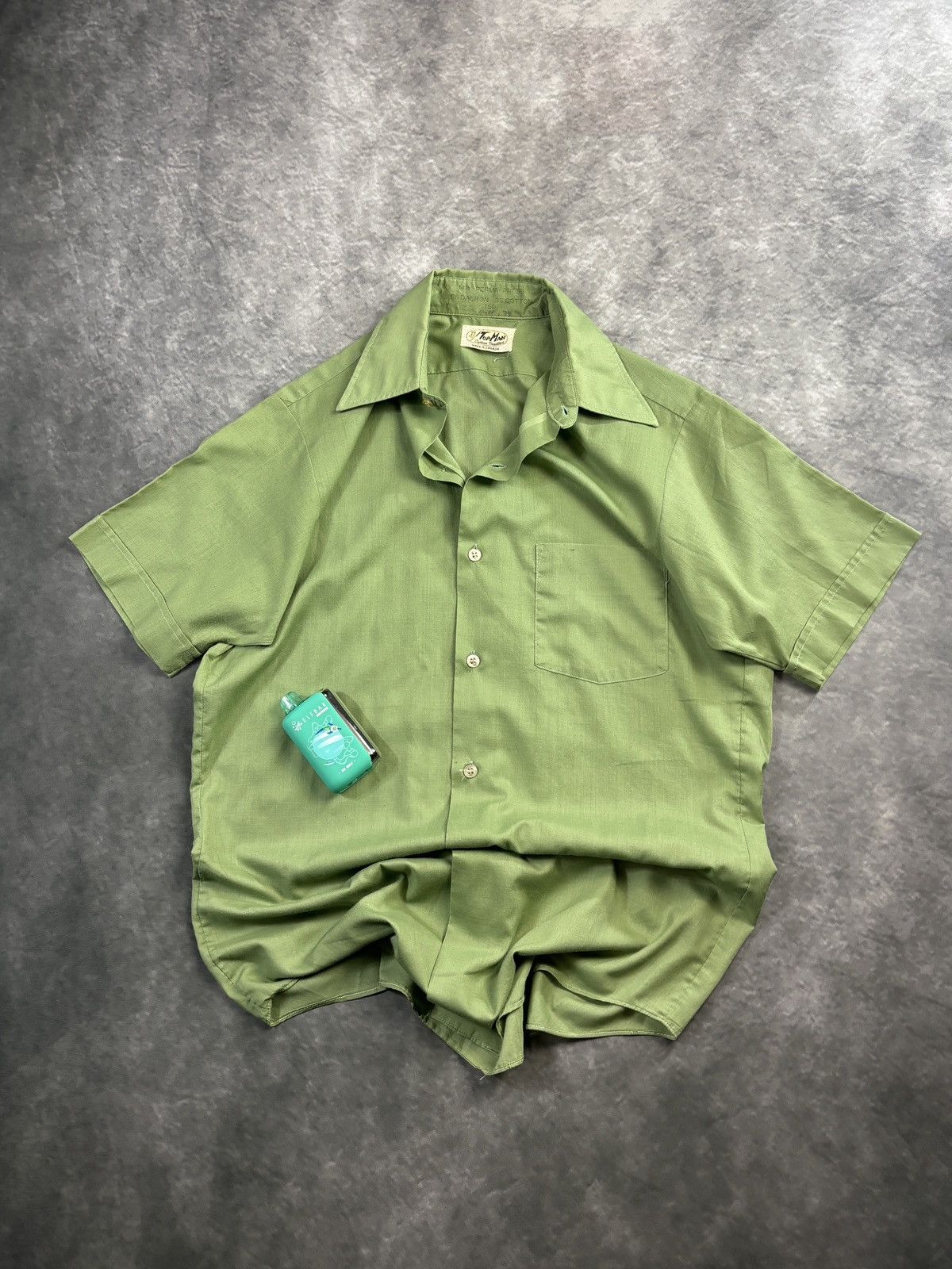 Vintage 1960s Vintage Shortsleeve Shirt PermaPress Work Camp Bowling Size US S / EU 44-46 / 1 - 2 Thumbnail