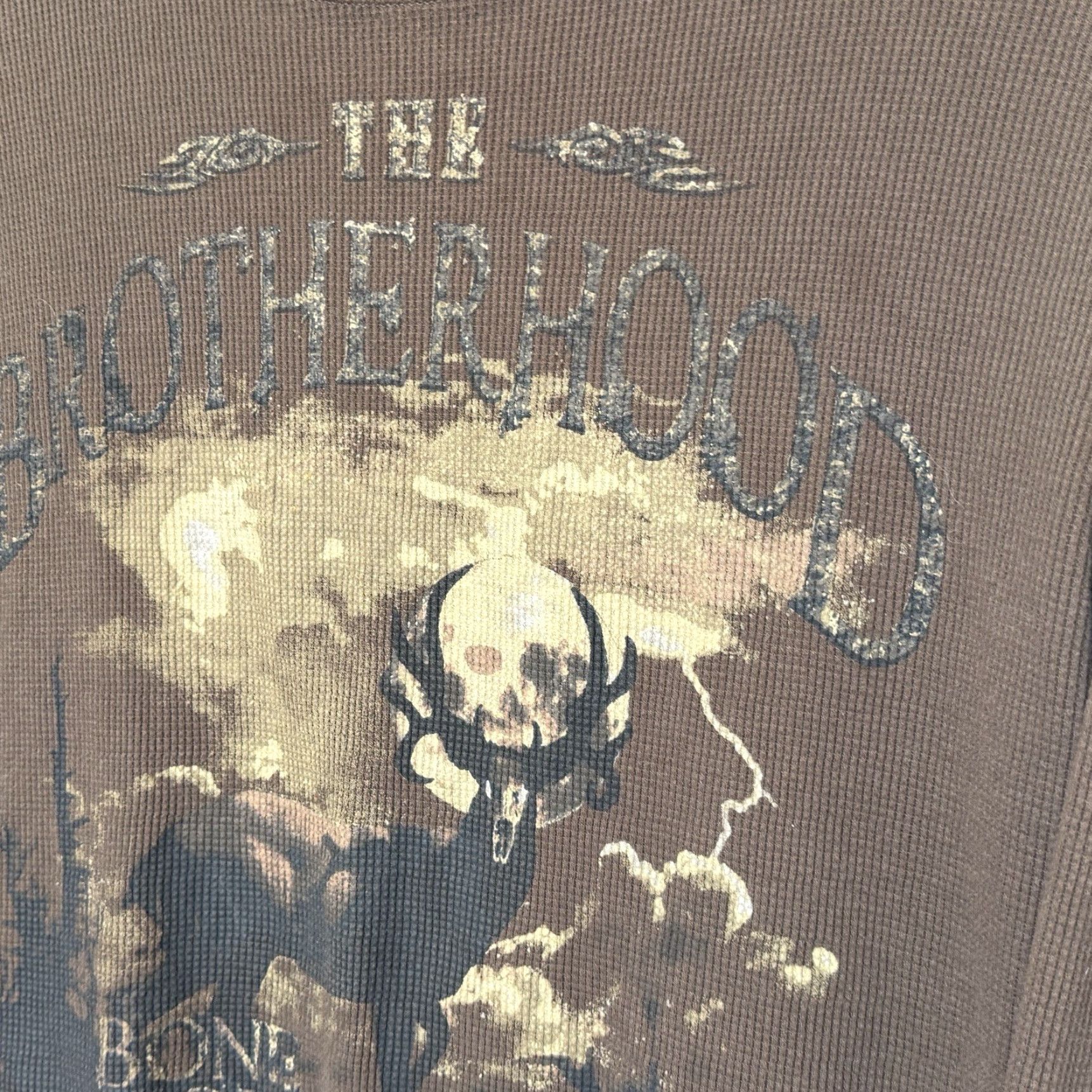 Bones VINTAGE The Brotherhood Bone Collector Thermal T-Shirt Mens Large Brown Graphic Print Size US L / EU 52-54 / 3 - 2 Thumbnail