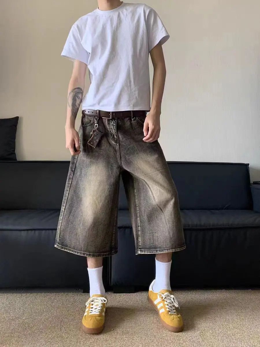Designer × Japanese Brand × Vintage Vintage wide leg washed straight casual shorts Size US 28 / EU 44 - 2 Thumbnail