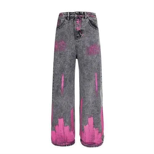 VIBE Heavy contrast color splash ink distressed jeans y2k Size US 32 / EU 48 - 1 Preview